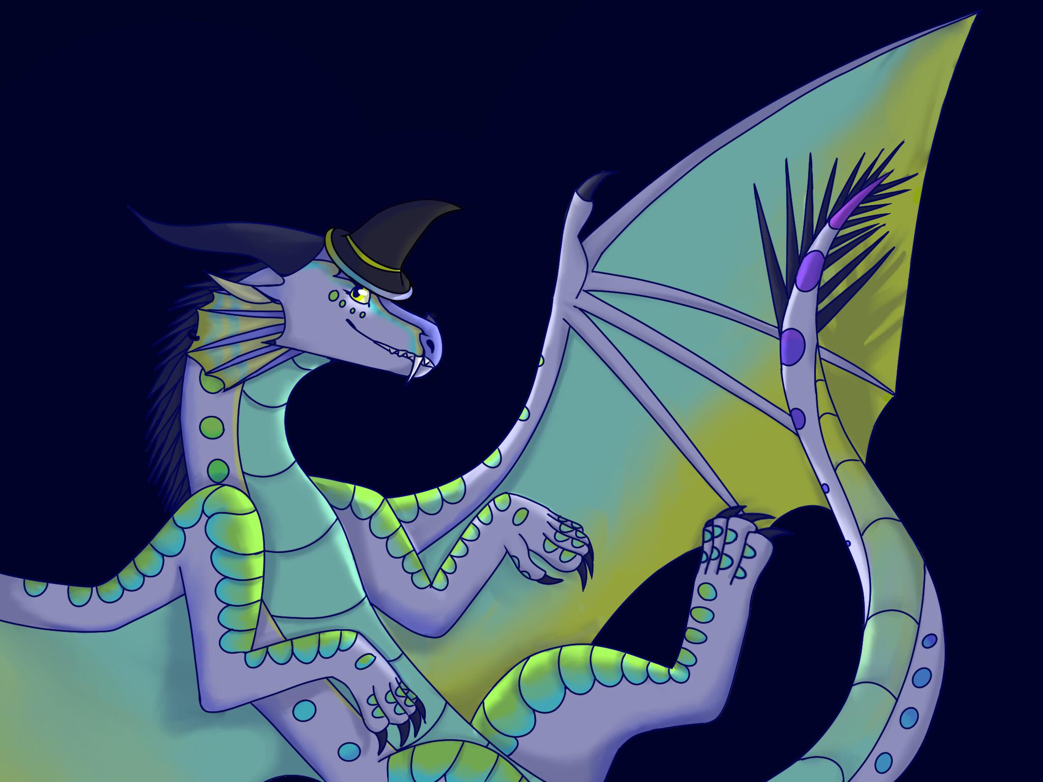 Here's A Halloween Themed Dragon! She's A IceWing RainWing Hybrid. Also, Thanks For All The Friendly Welcomes On My Last Post, This Community Is So Nice! ^^