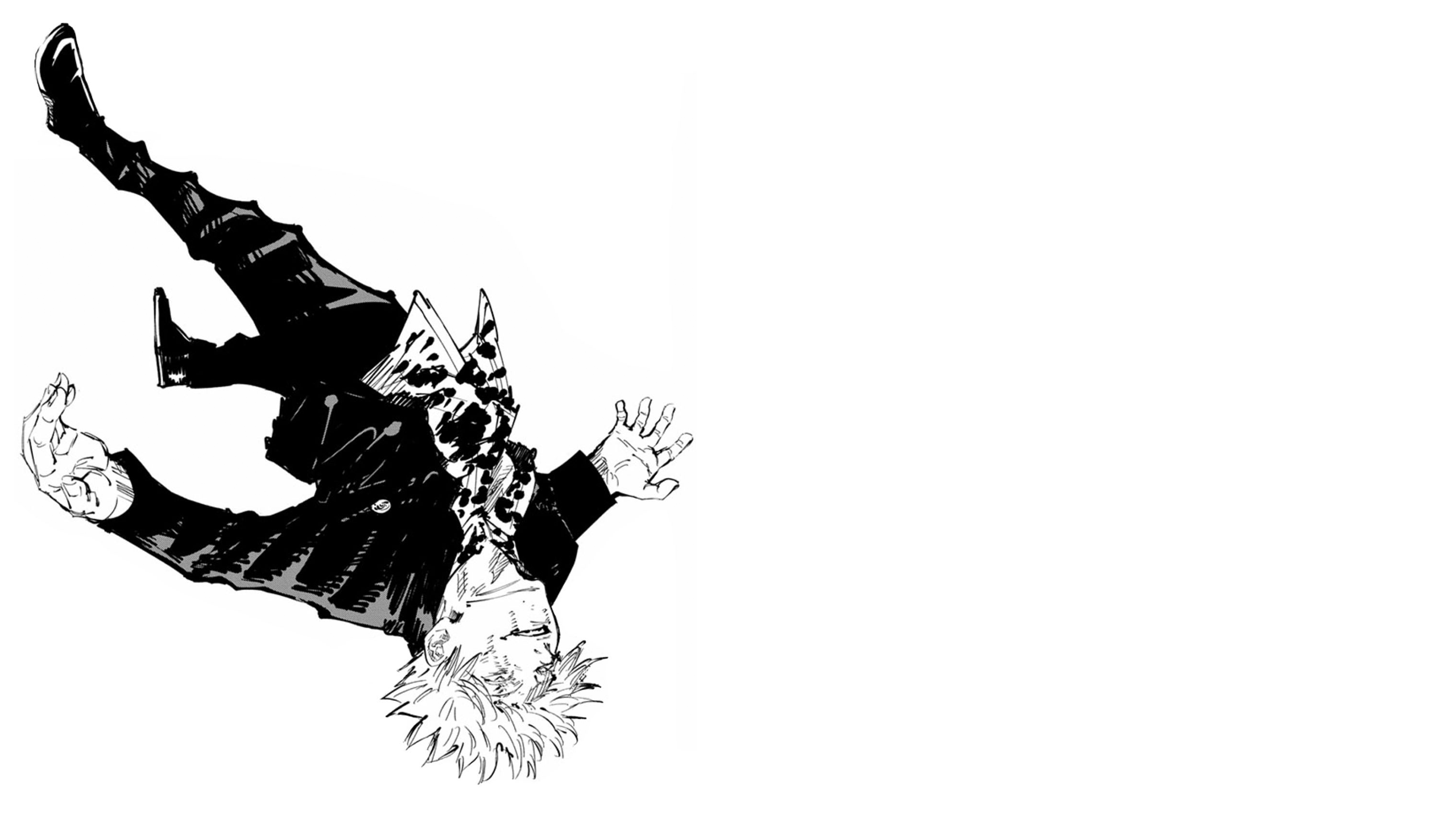 Jujutsu Kaisen Satoru Gojo Manga Anime Boys Simple Background White Background Wallpaper:2560x1440