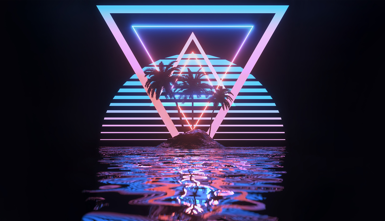 Abstract Retro wave Neon wallpaper