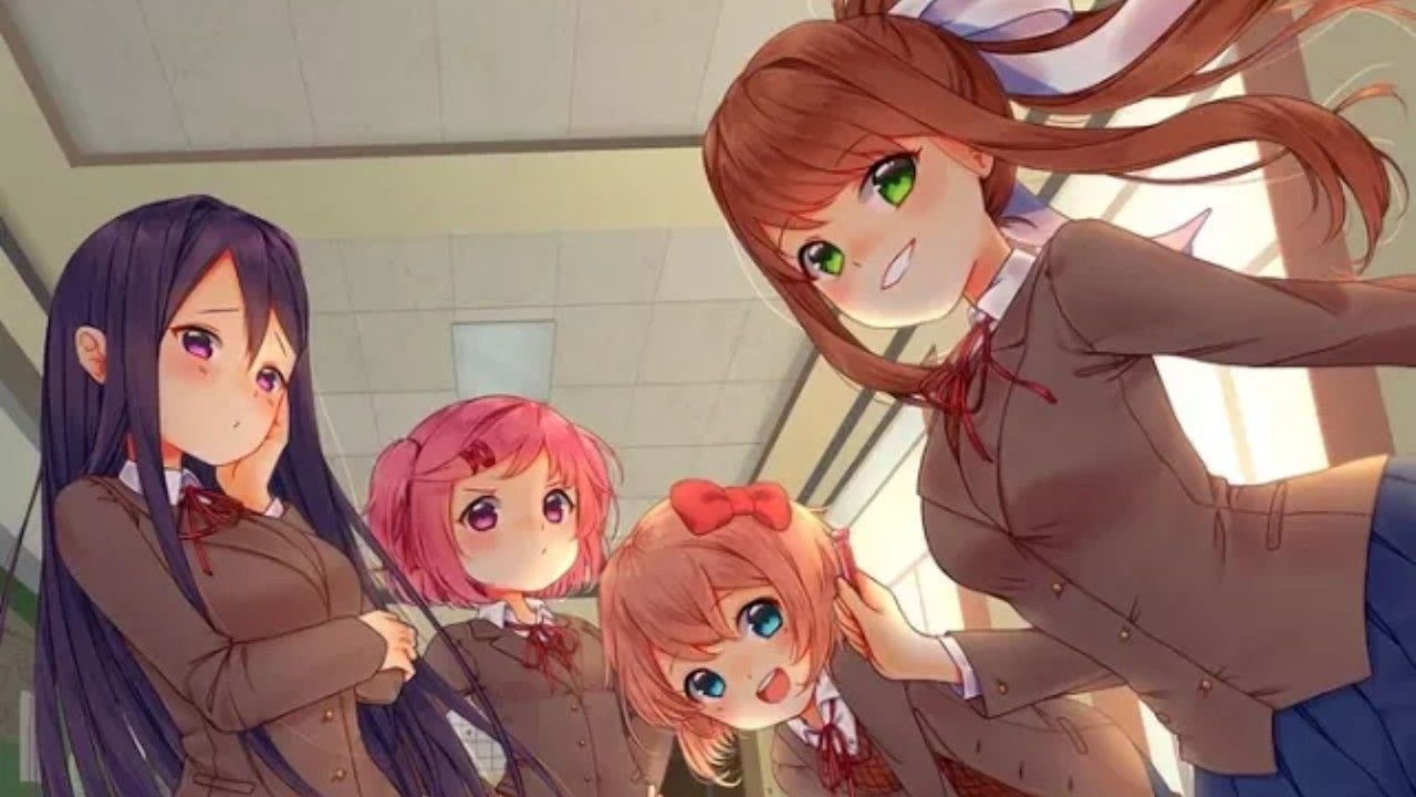 DDLC Yuri, Sayori, Natsuki, Monika. Literature club, Literature, Club poster