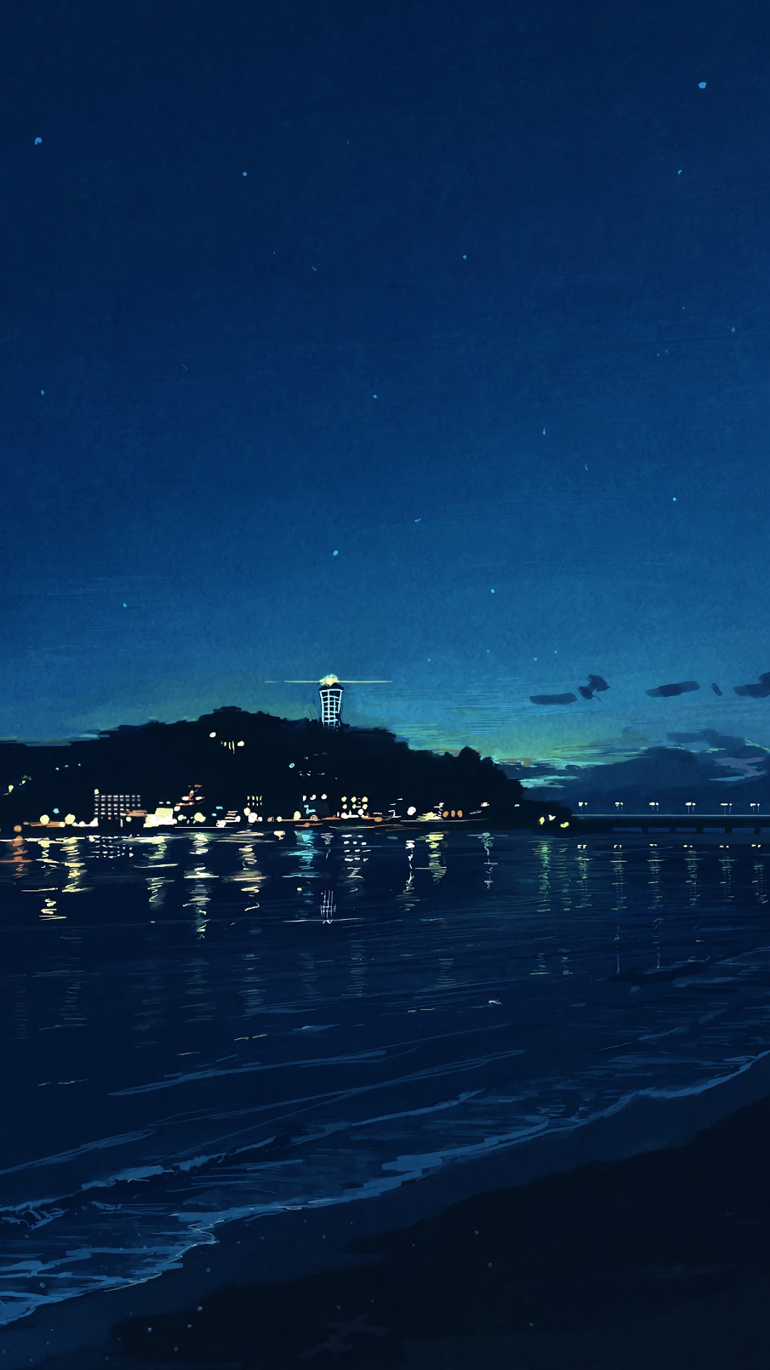 Night, Beach, Sky, Anime HD Gallery HD Wallpaper