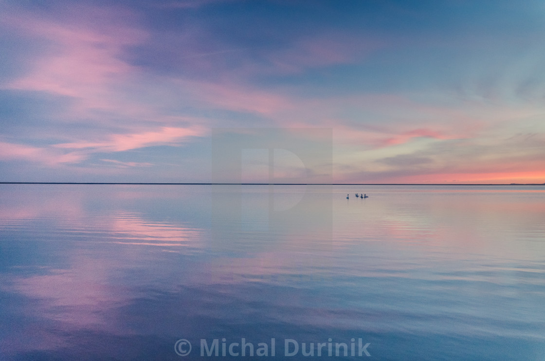 beautiful sunset over lake, simple wallpaper background, download or print for £12.28