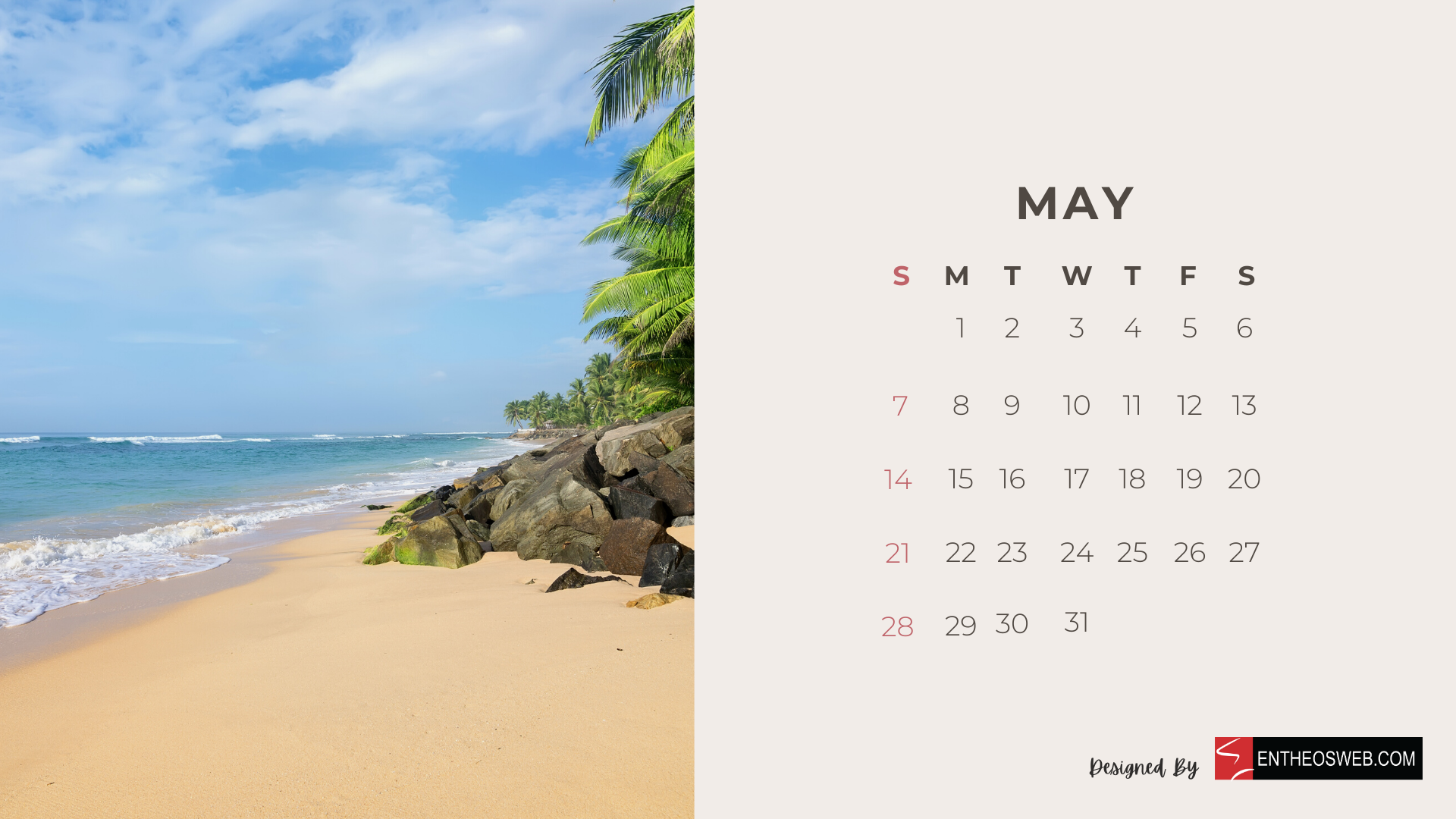 May Desktop Calendar Wallpaper