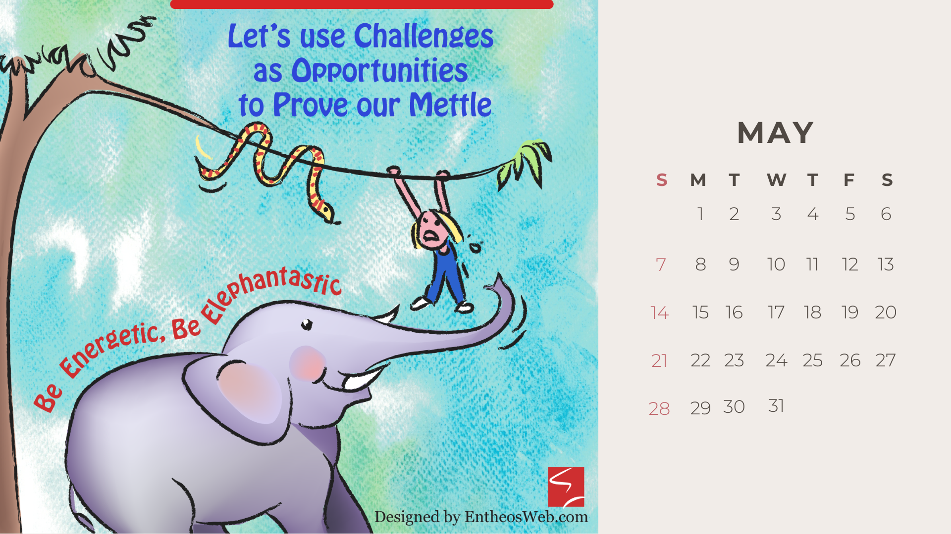 May Desktop Calendar Wallpaper