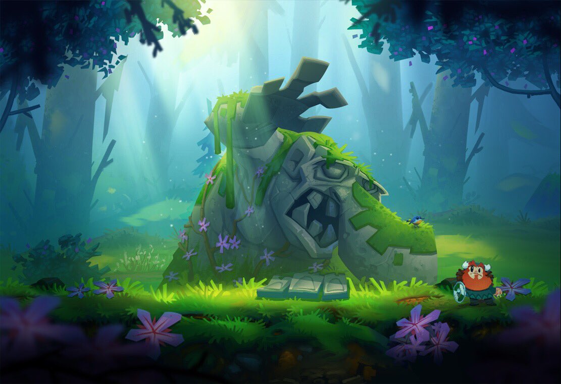 Mobge finds a Troll stone in the forest, what could be the back story of it? #screenshotsaturday #gamedev