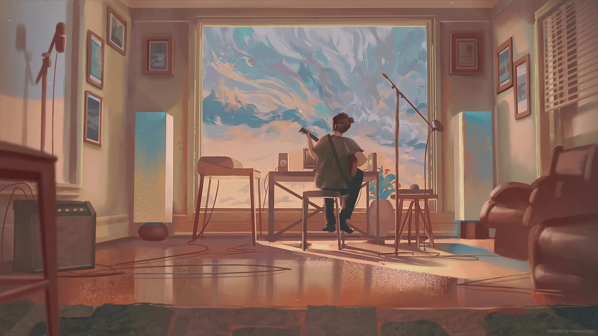 Lofi Boy Playing Guitar Live Wallpaper
