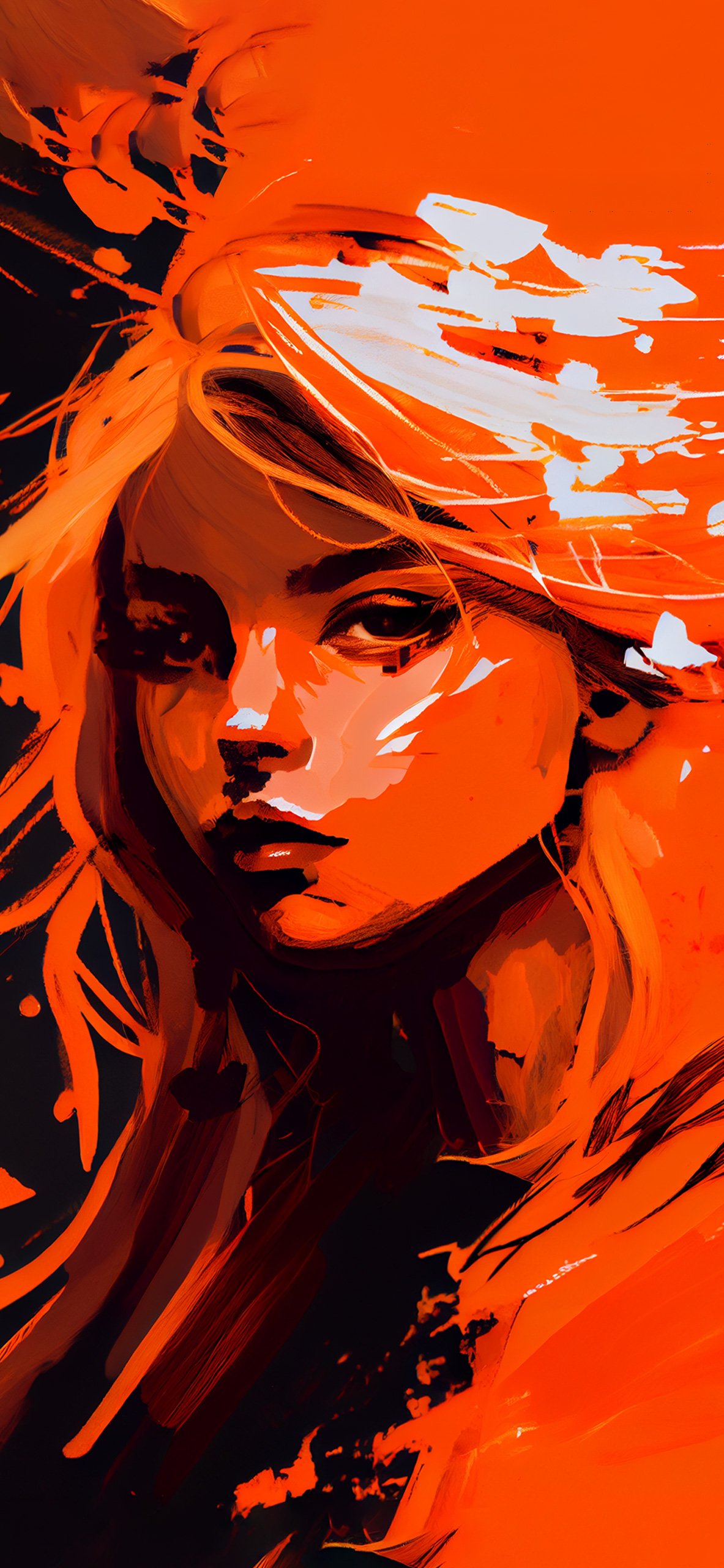 Girl Orange Aesthetic Wallpaper Wallpaper for iPhone