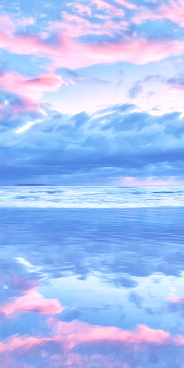 Download Pink Blue Sky Reflection Wallpaper