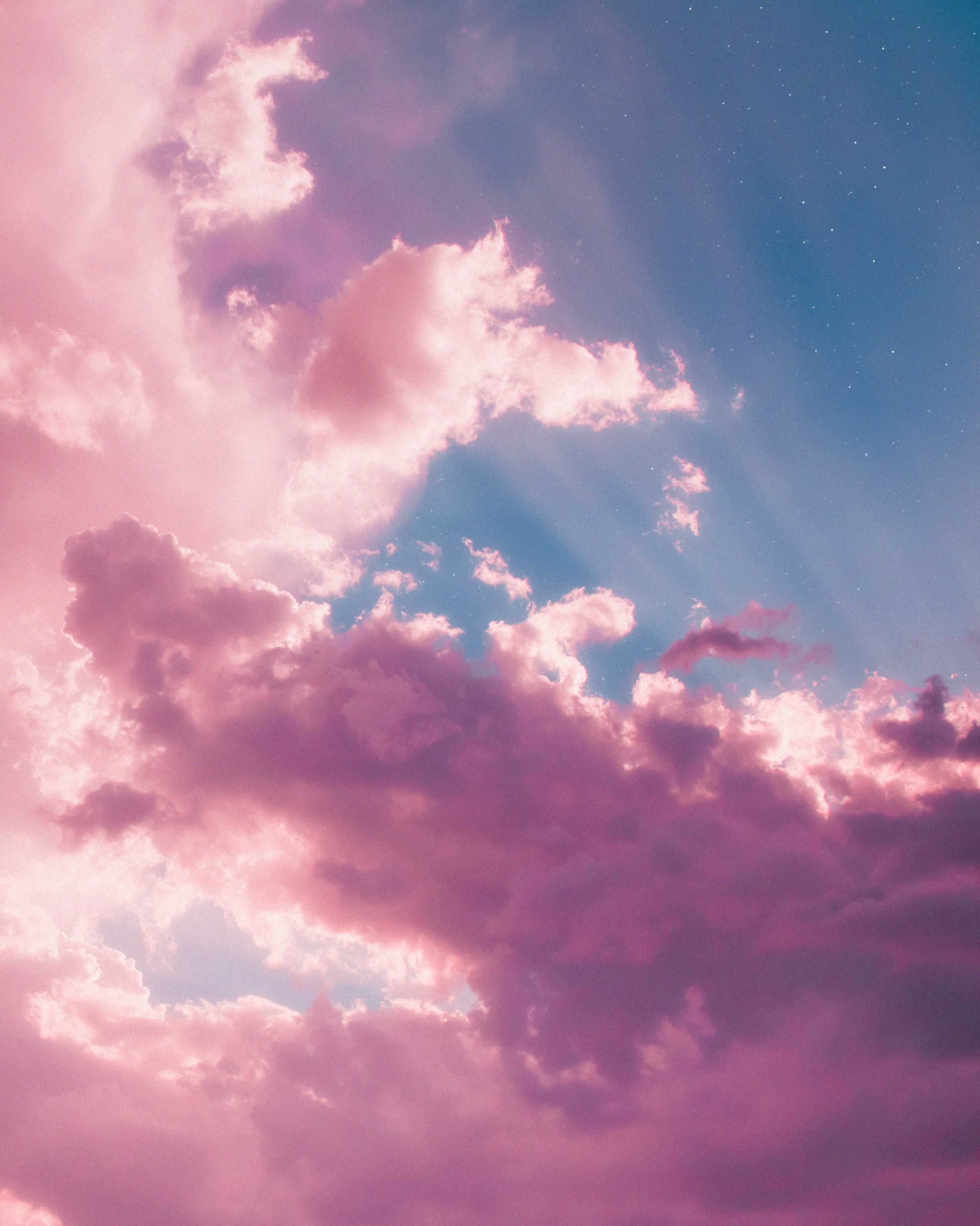 blue, clouds, sunlight, white, photography, shade, pink clouds, nature, sky, pink Gallery HD Wallpaper