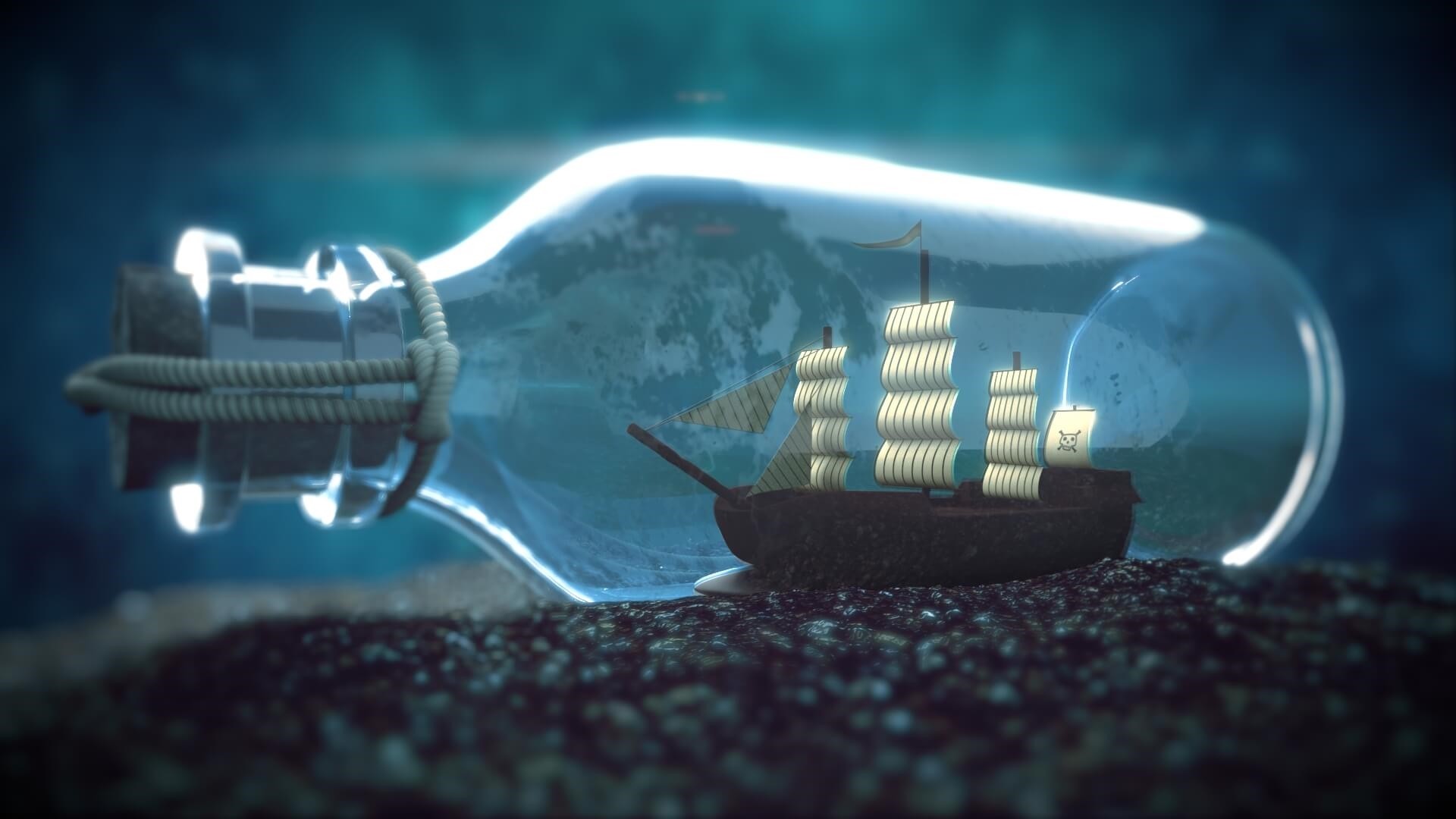 Ship in a Bottle Wallpaper