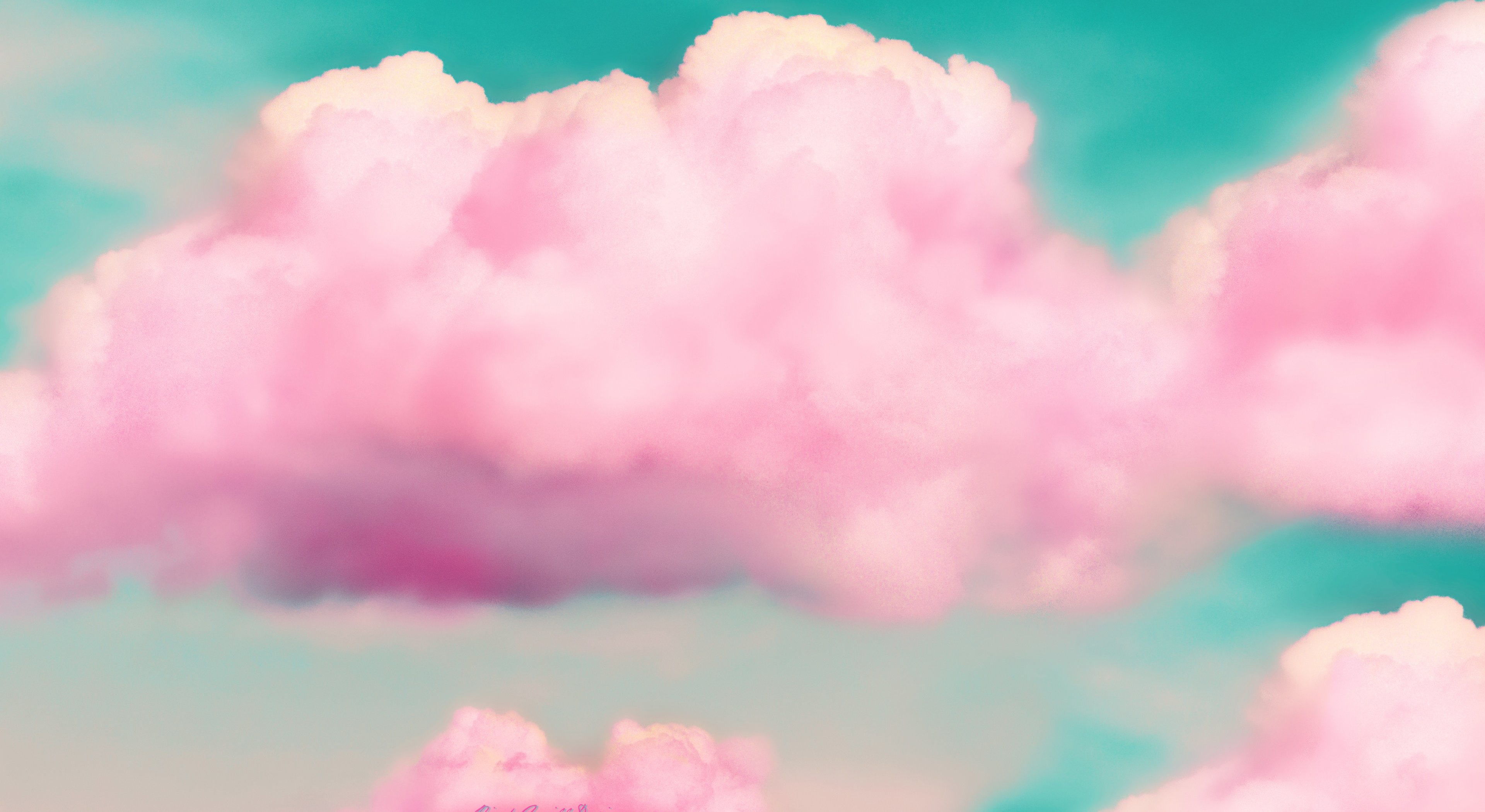 Wallpaper White Clouds in Blue Sky, Background Free Image