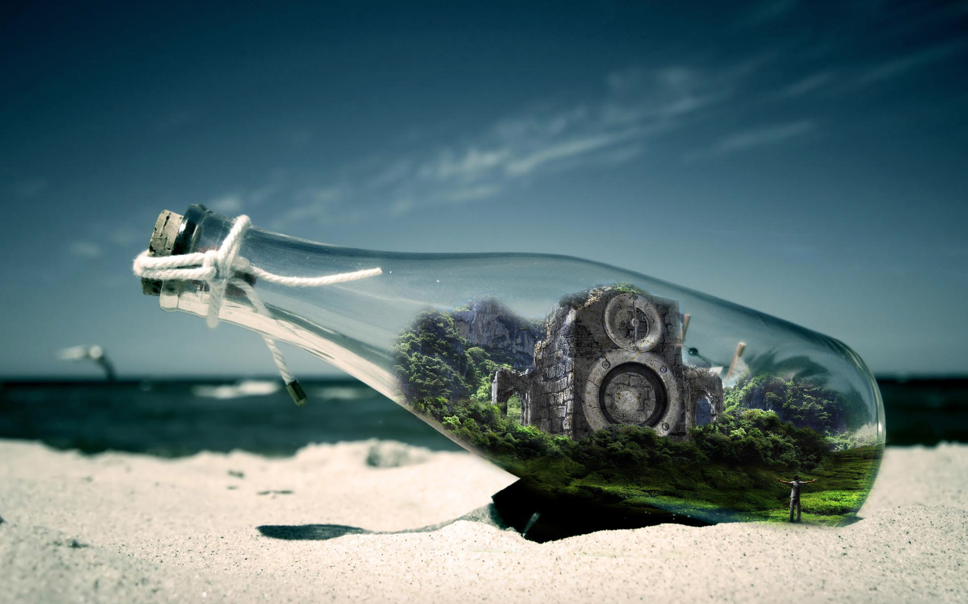 In this assignment we are going to make Weird World of Photo Manipulation you can see that I put another. Ship in bottle, Boat in a bottle, Message in a bottle