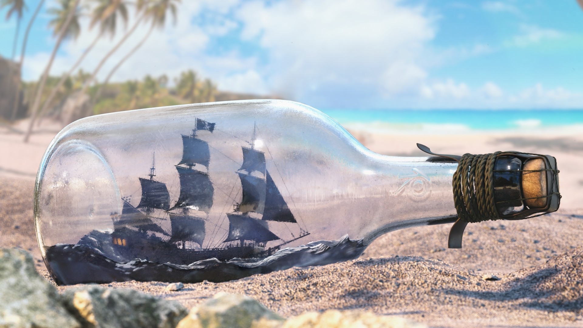 Ship in a Bottle Wallpaper