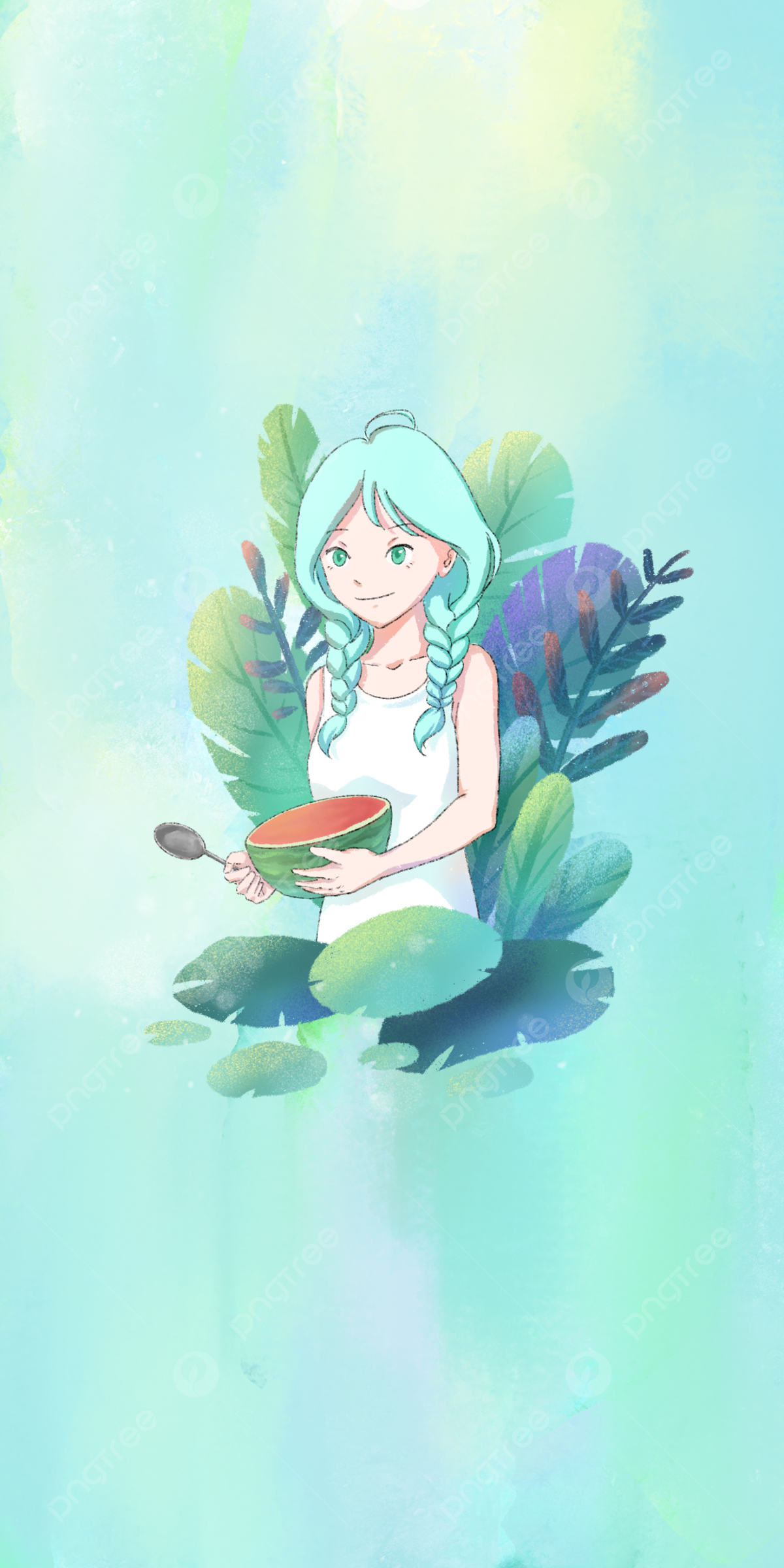 Fantasy Summer Cool Girl Mobile Wallpaper Background Wallpaper Image For Free Download