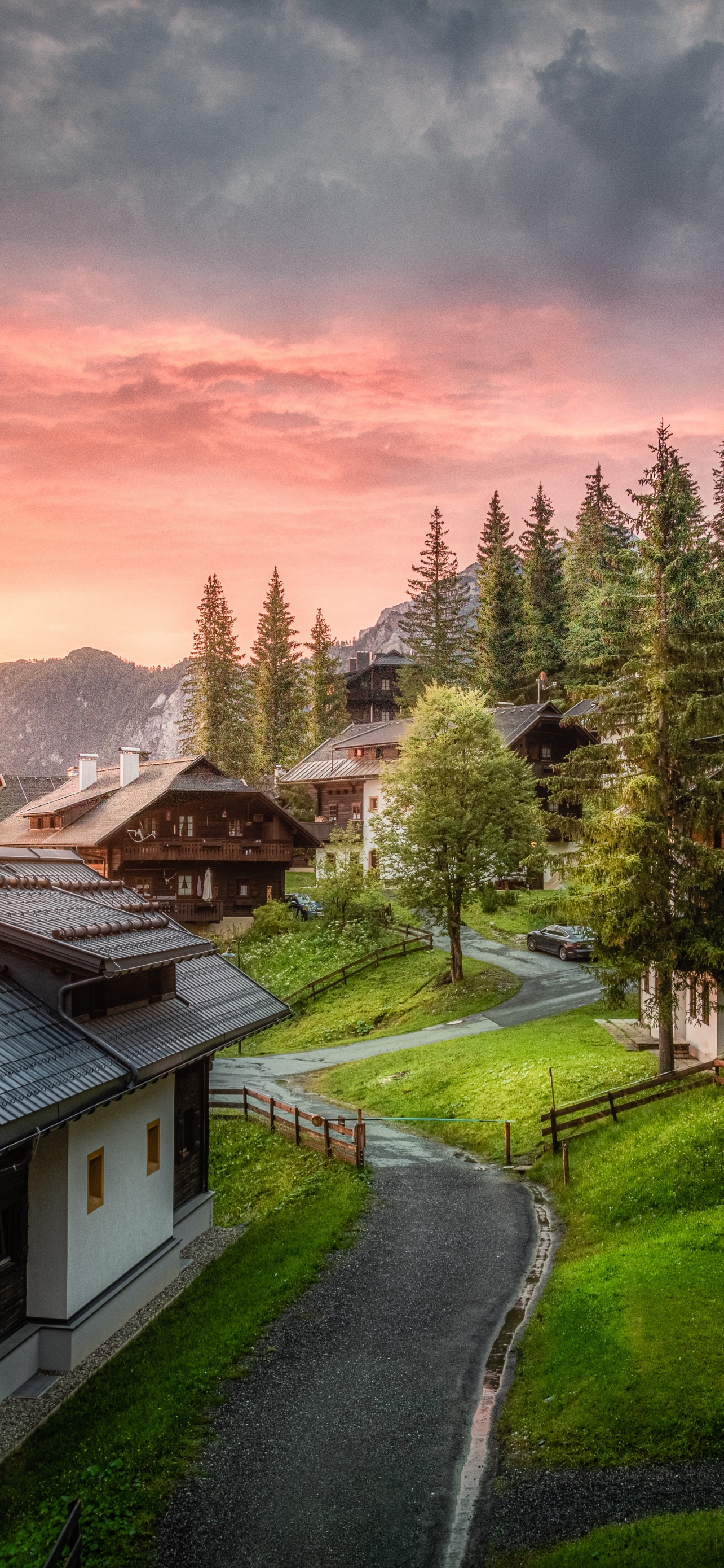 Wooden House Wallpaper 4K, Sunrise