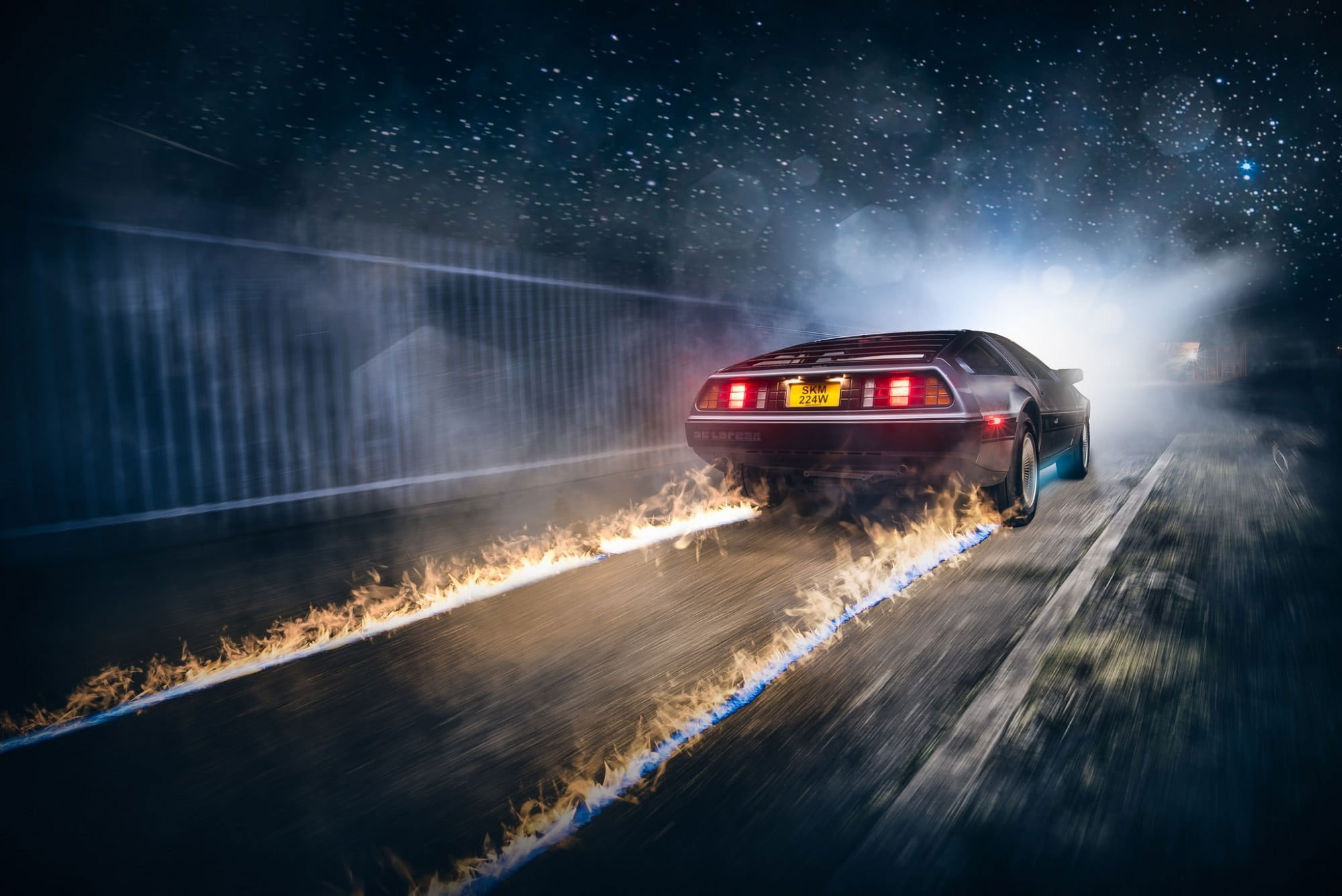 Wallpaper Gray Dmc Delorean, Back To The Future