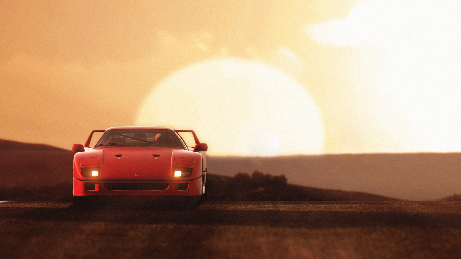 Wallpaper, car, artwork, vehicle, Ferrari 1920x1080