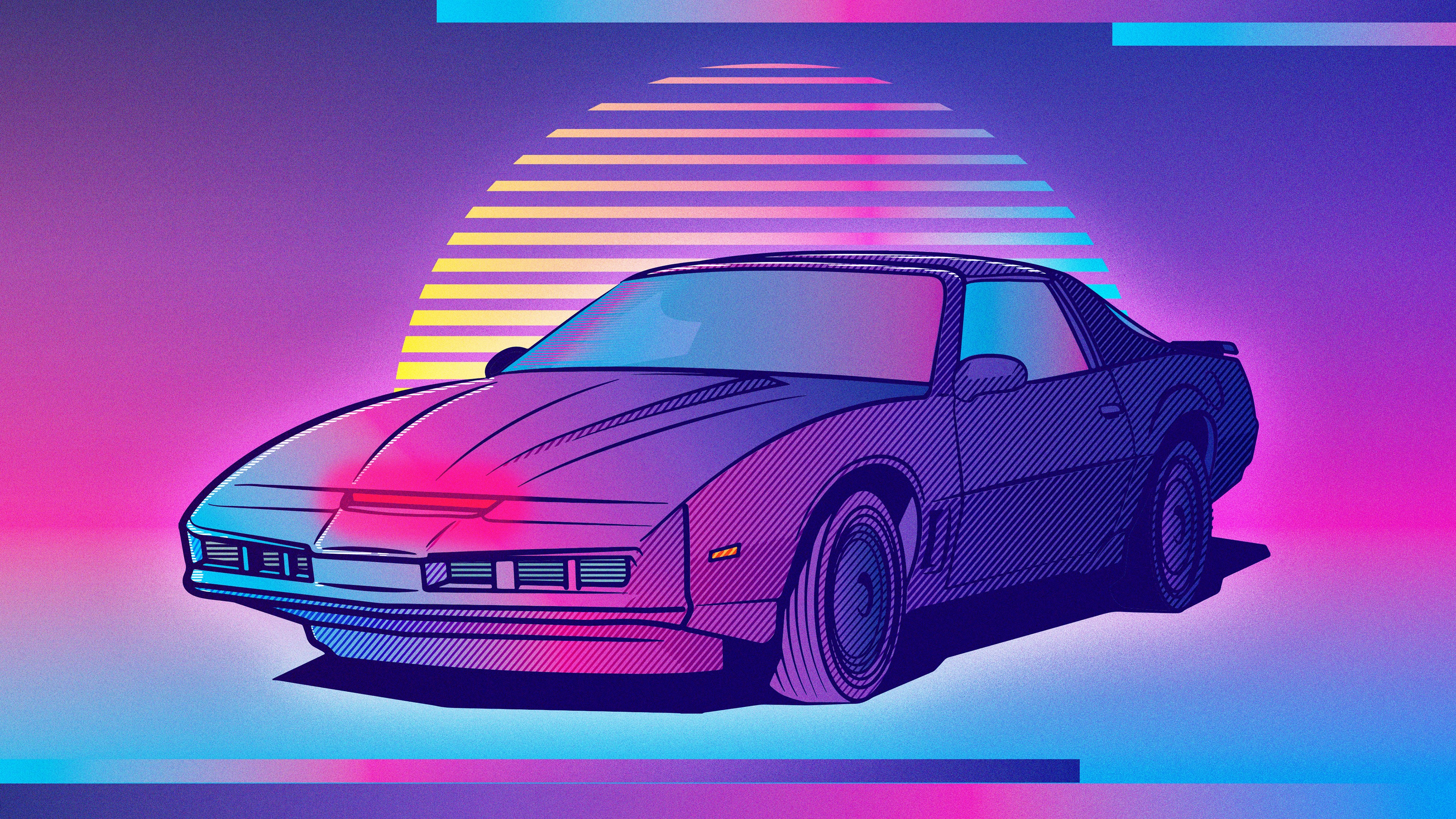 Wallpaper / illustration, cars, artist, artwork, digital art, hd, 4k, behance, retro free download