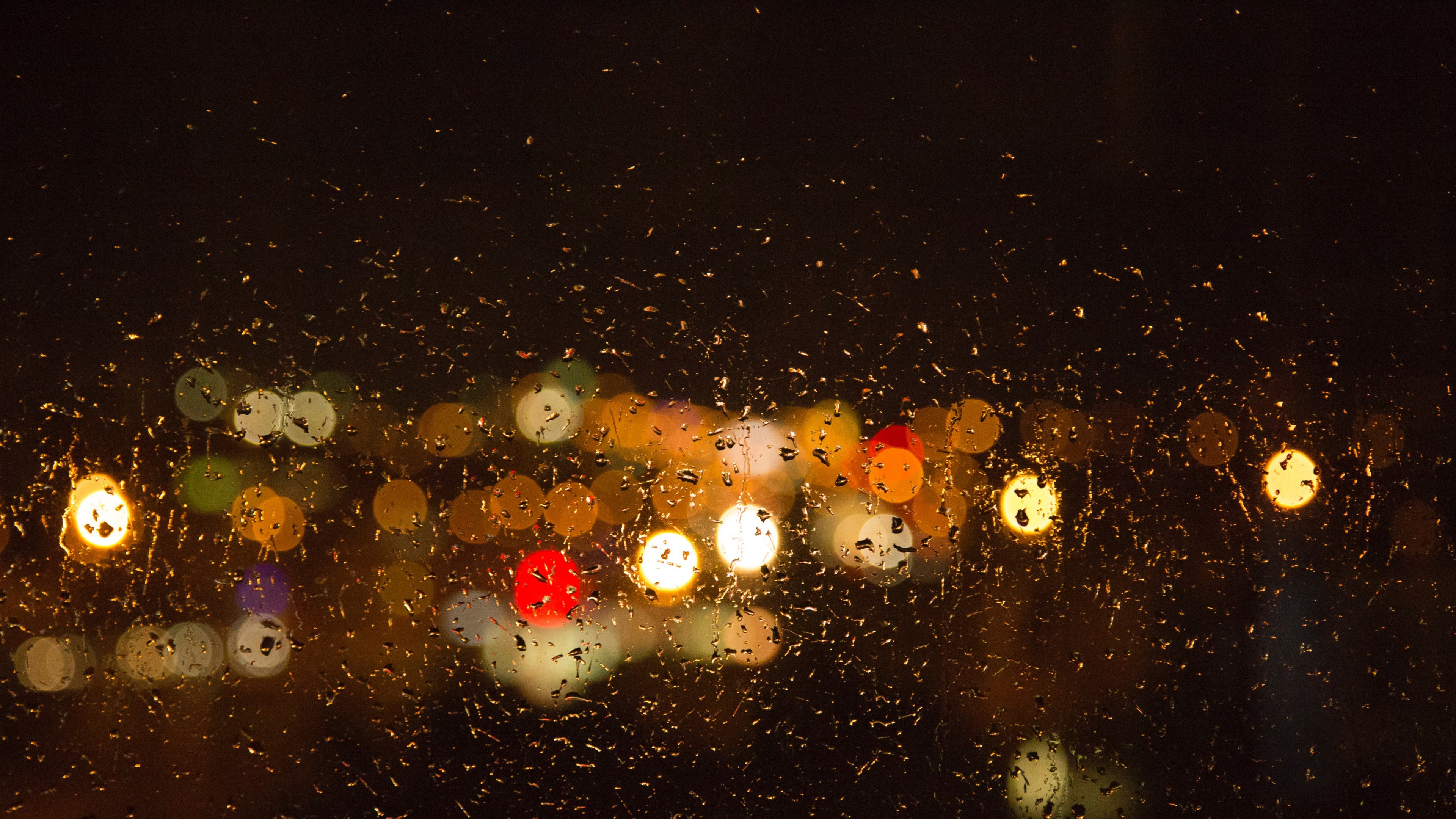 Wallpaper / a blurry view of traffic at night taken from behind a rain covered windshield, _night time rain driving 4k wallpaper free download