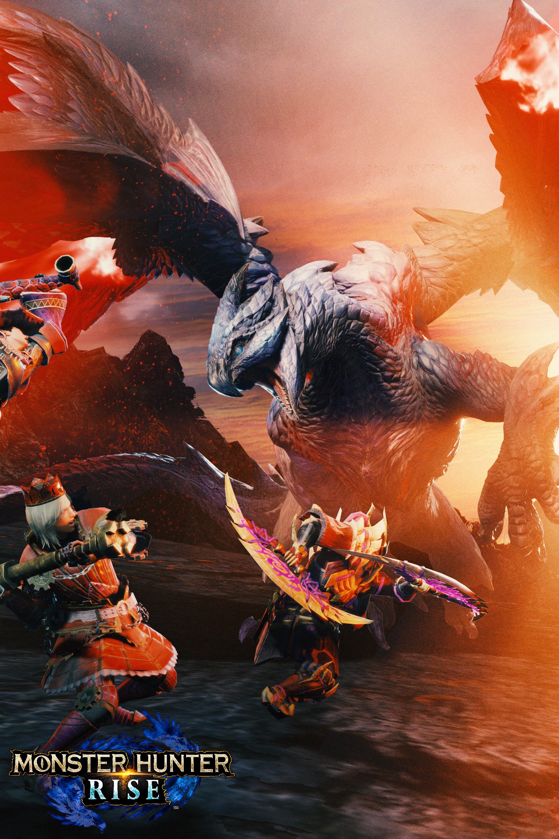 Monster Hunter this new art as a wallpaper for your device of choice. #MHRise