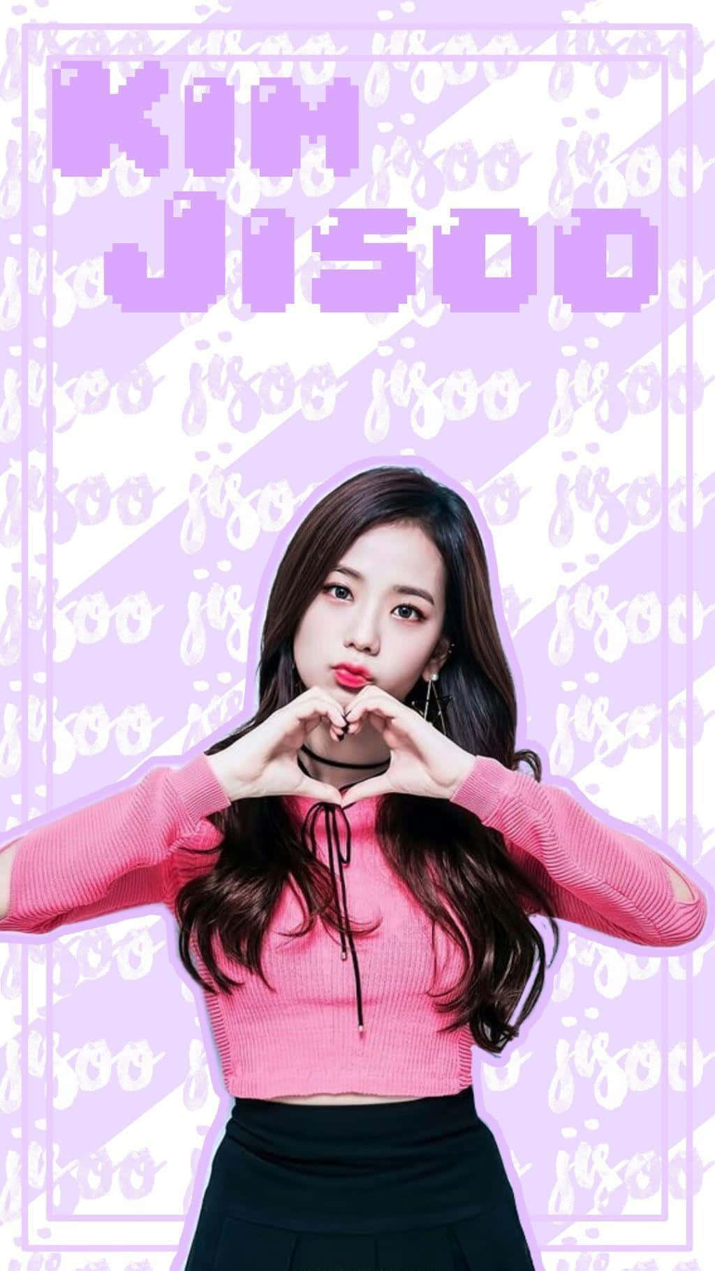 Download Jisoo Blackpink Heart Hand Gesture Wallpaper