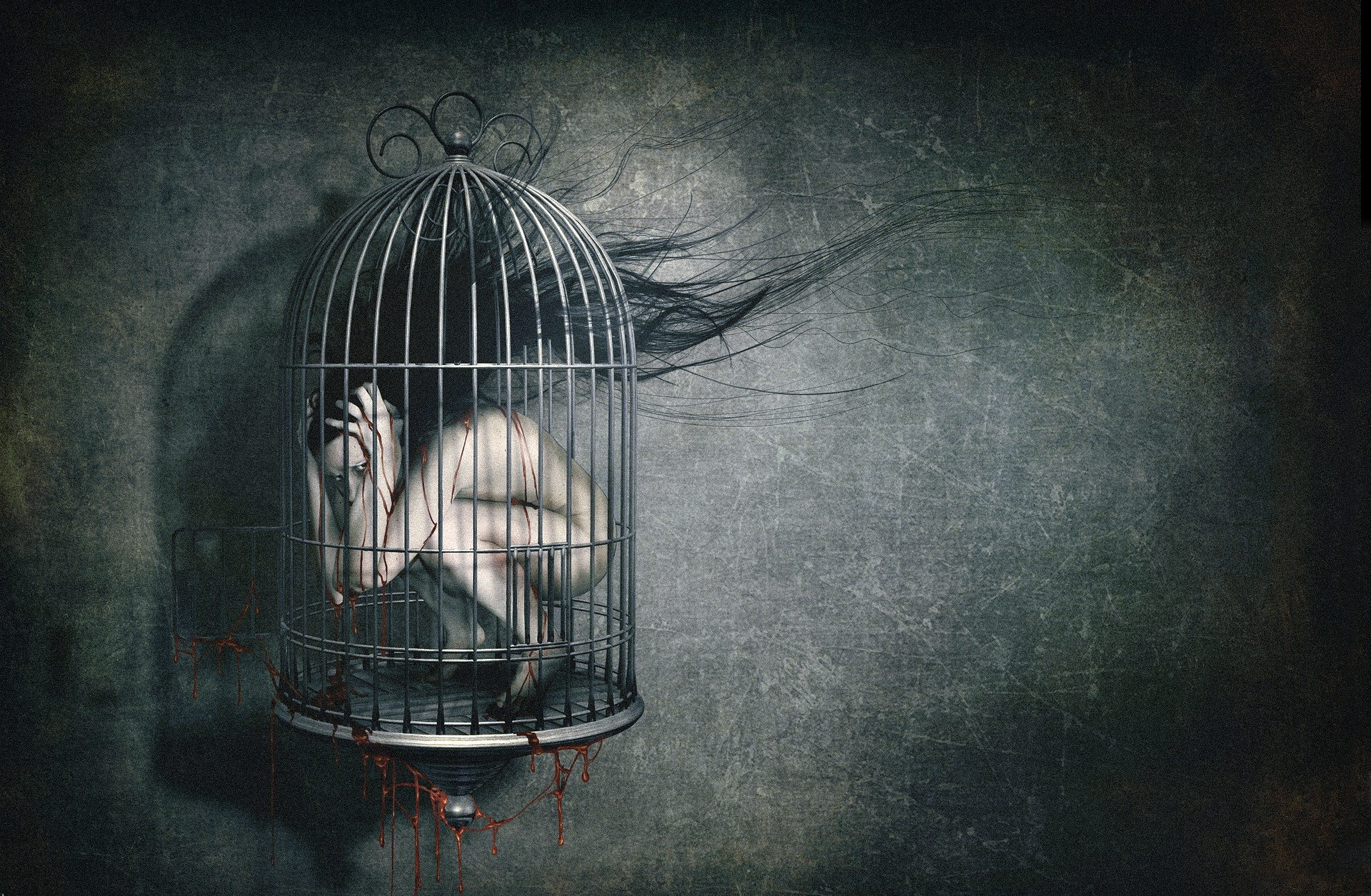 dark, Horror, Creepy, Blood, Macabre, Cage, Sad, Sorro Wallpaper HD / Desktop and Mobile Background