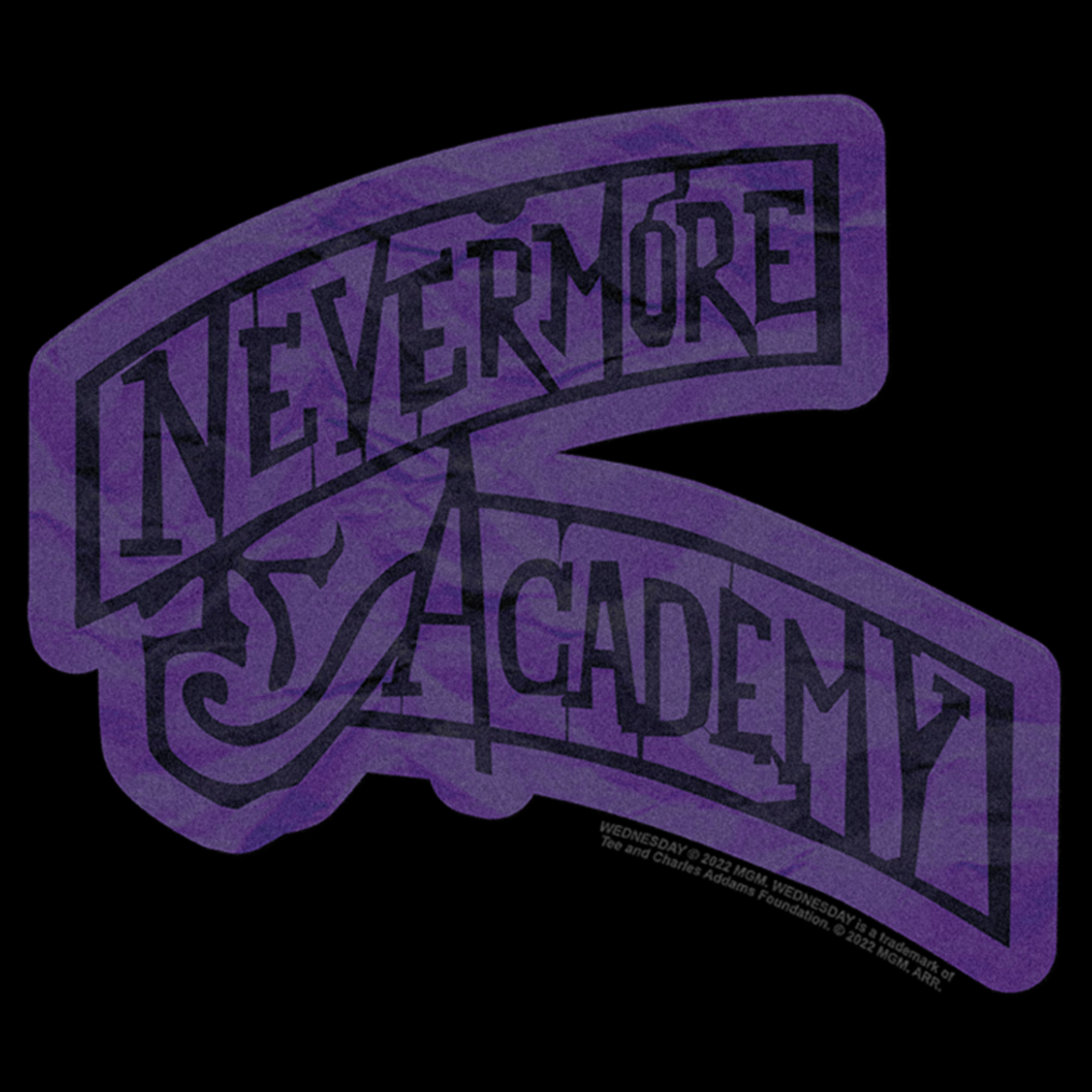 Men's Wednesday Nevermore Academy Sign Graphic Tee Black Medium