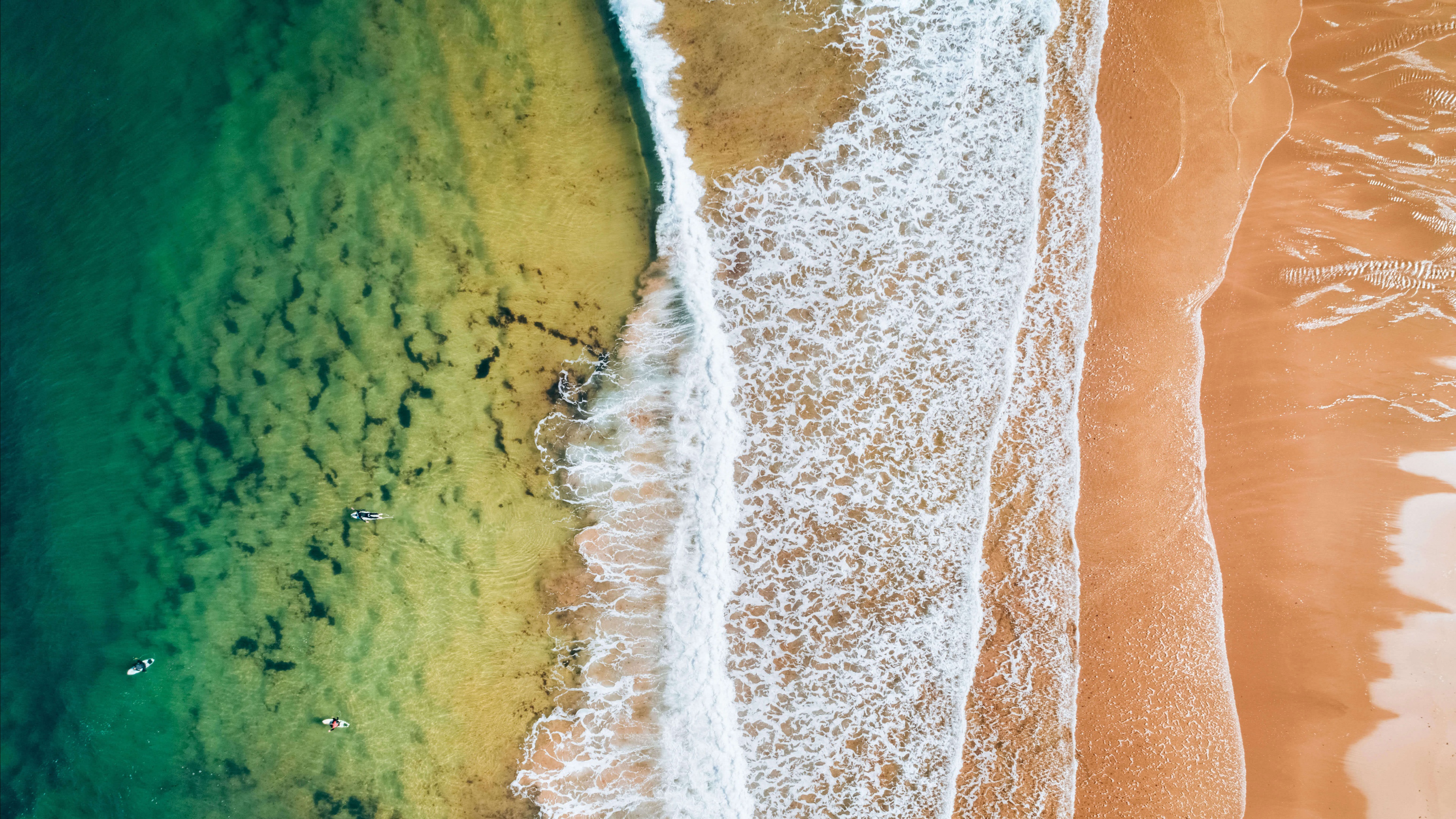 Beach Wallpaper 4K, Aerial view, Nature