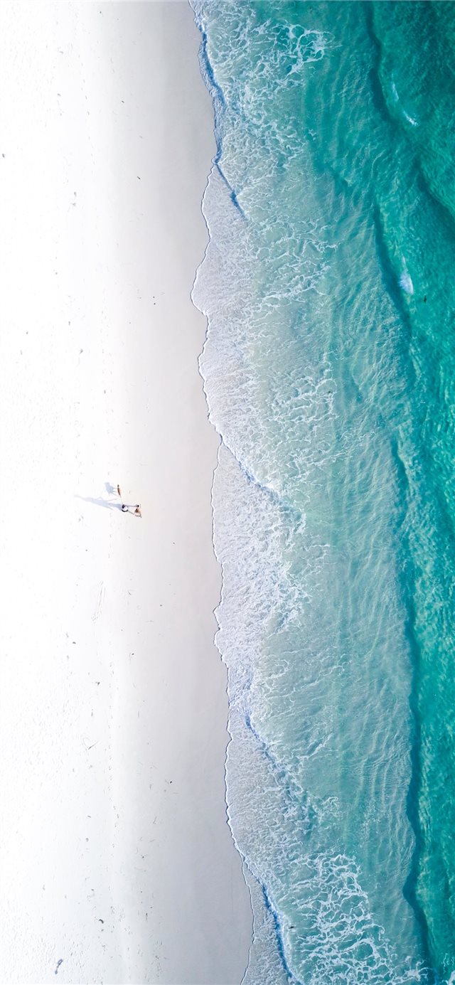 aerial photography of shore during daytime iPhone X Wallpaper Free Download