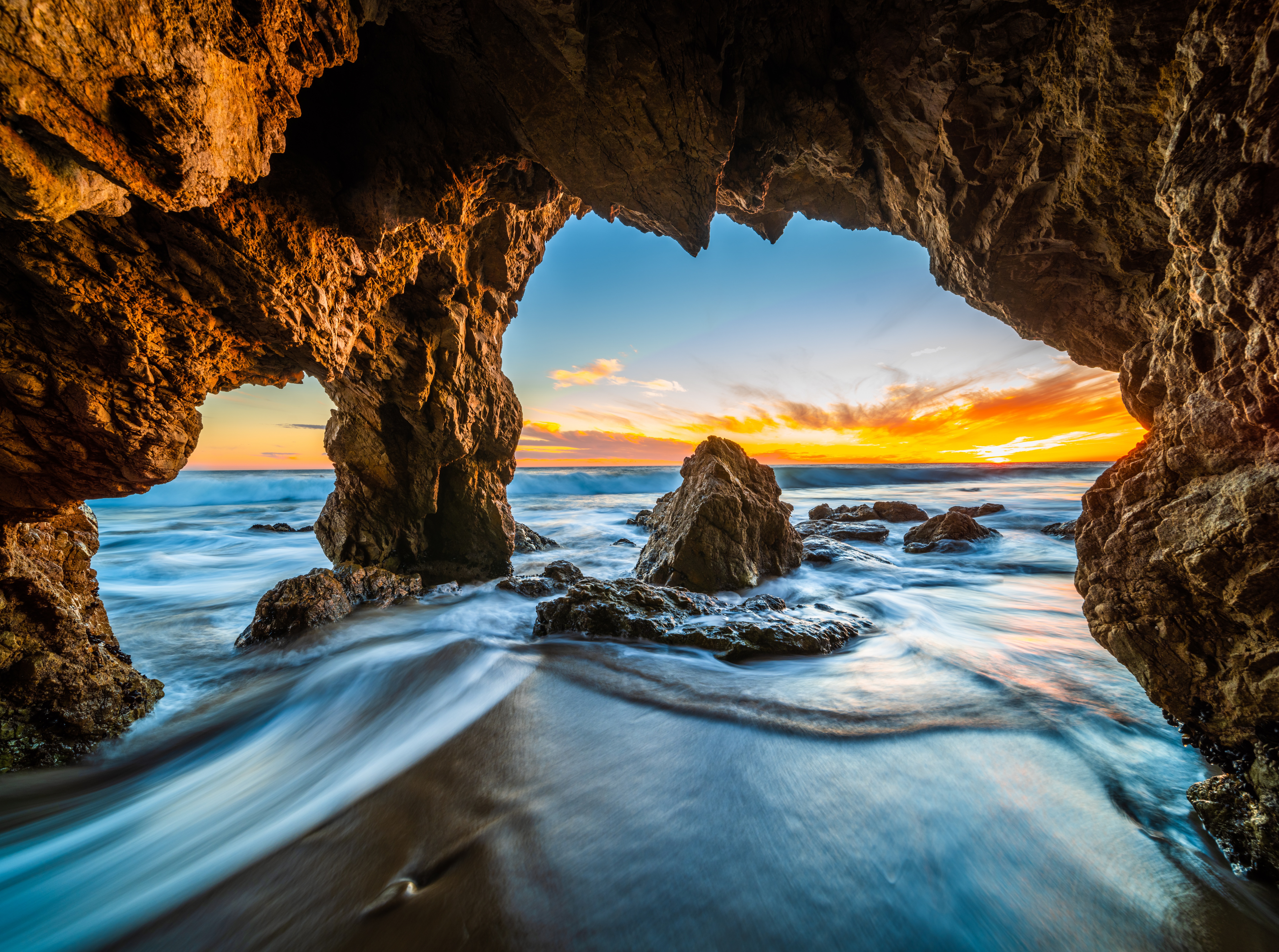Cave 4K, Ocean, Rock, Nature Gallery HD Wallpaper