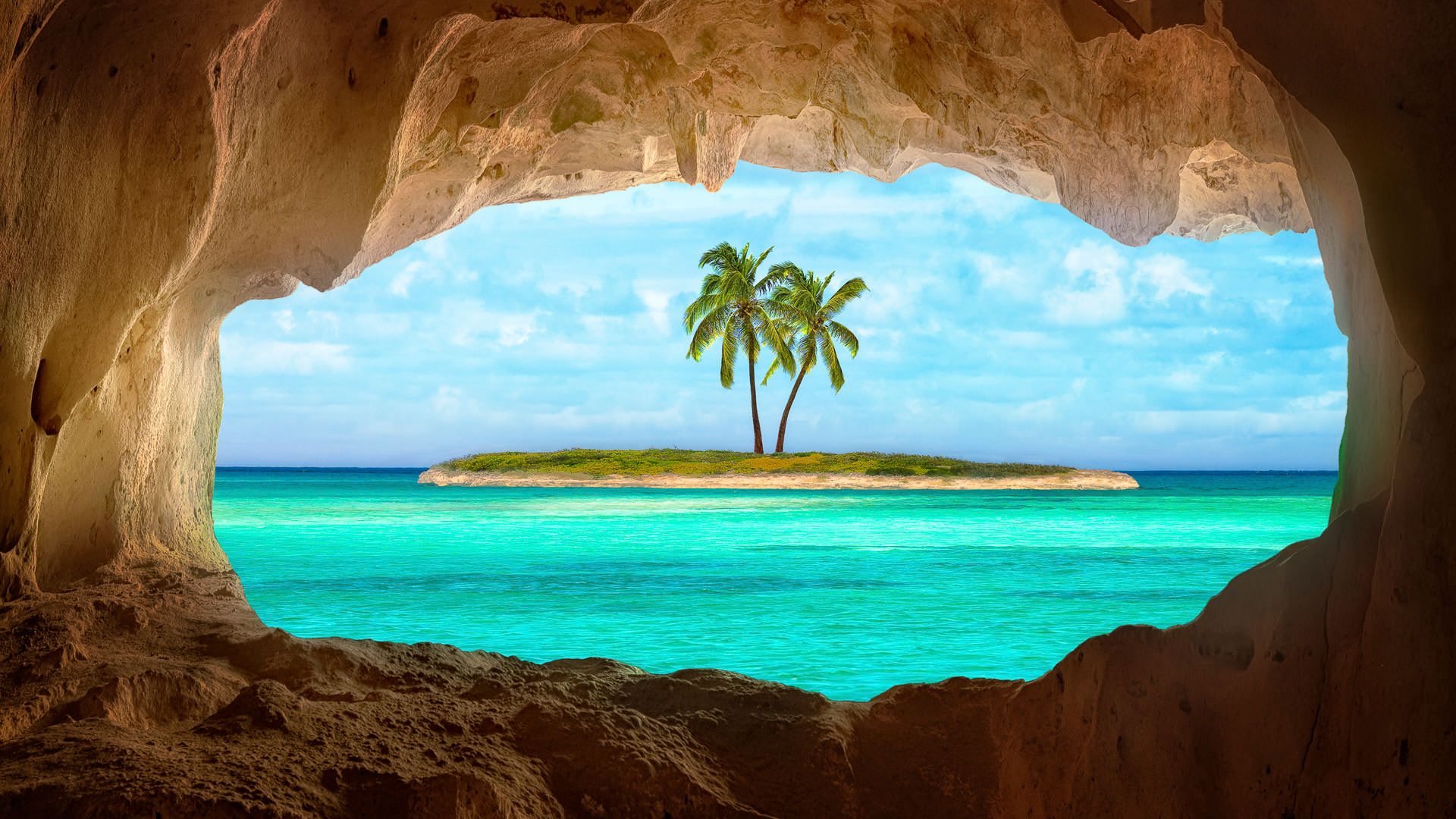 Beach Cave Wallpaper