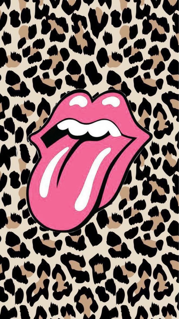 Pink Rolling Stones. Leopard print