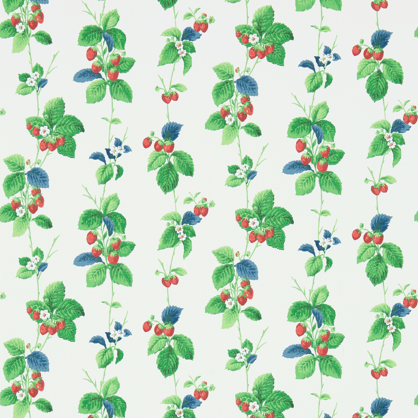 Summer Strawberries Strawberry Leaf Wallpaper. Sanderson By Sanderson Design