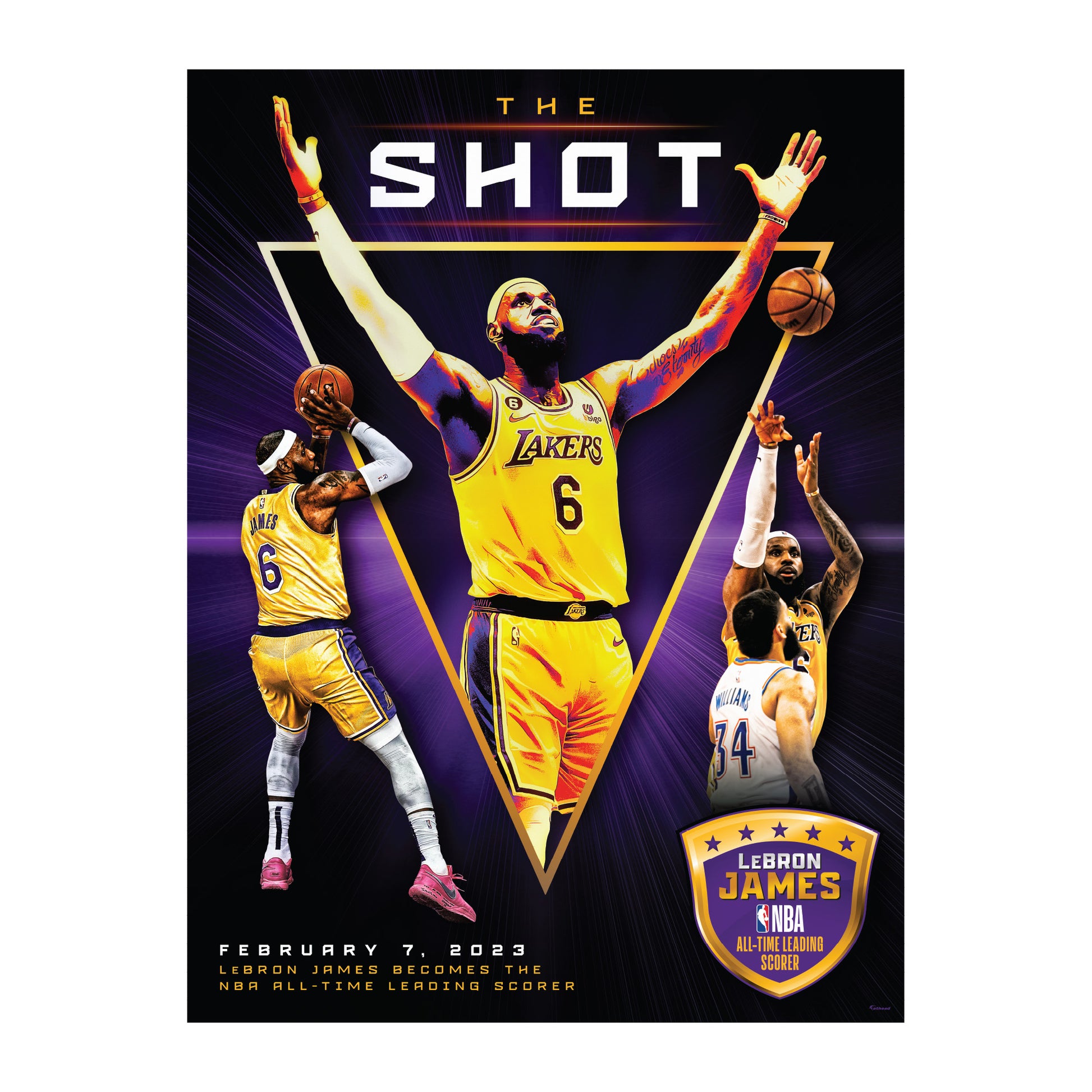 Los Angeles Lakers: LeBron James 2023 All Time Scoring Leader Shot Pos