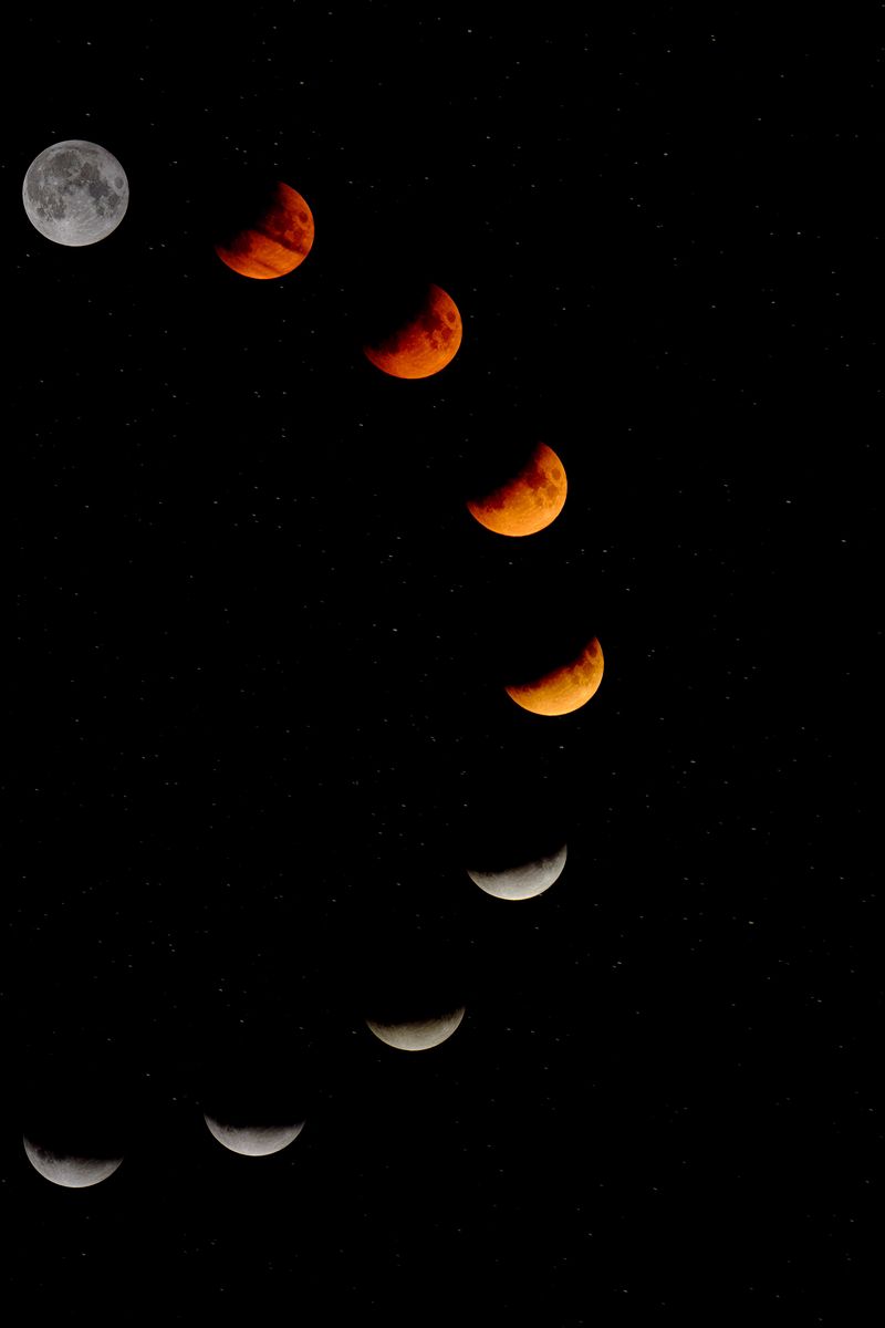 Download Wallpaper 800x1200 Moon, Phase, Eclipse, Cycle, Astronomy, Space Iphone 4s 4 For Parallax HD Background