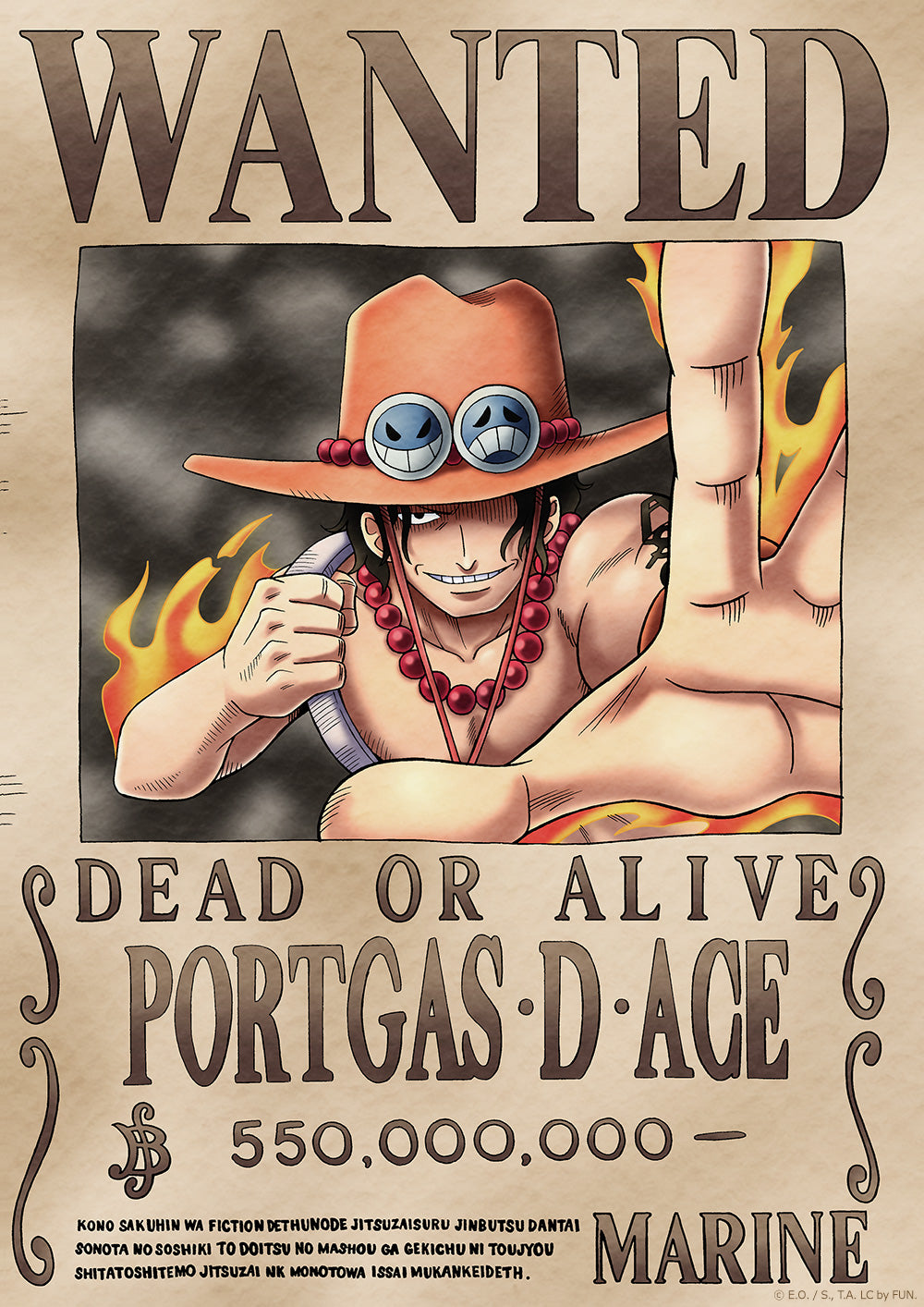 ONE PIECE WANTED: Dead or Alive Poster: Portgas D. Ace Official Lice
