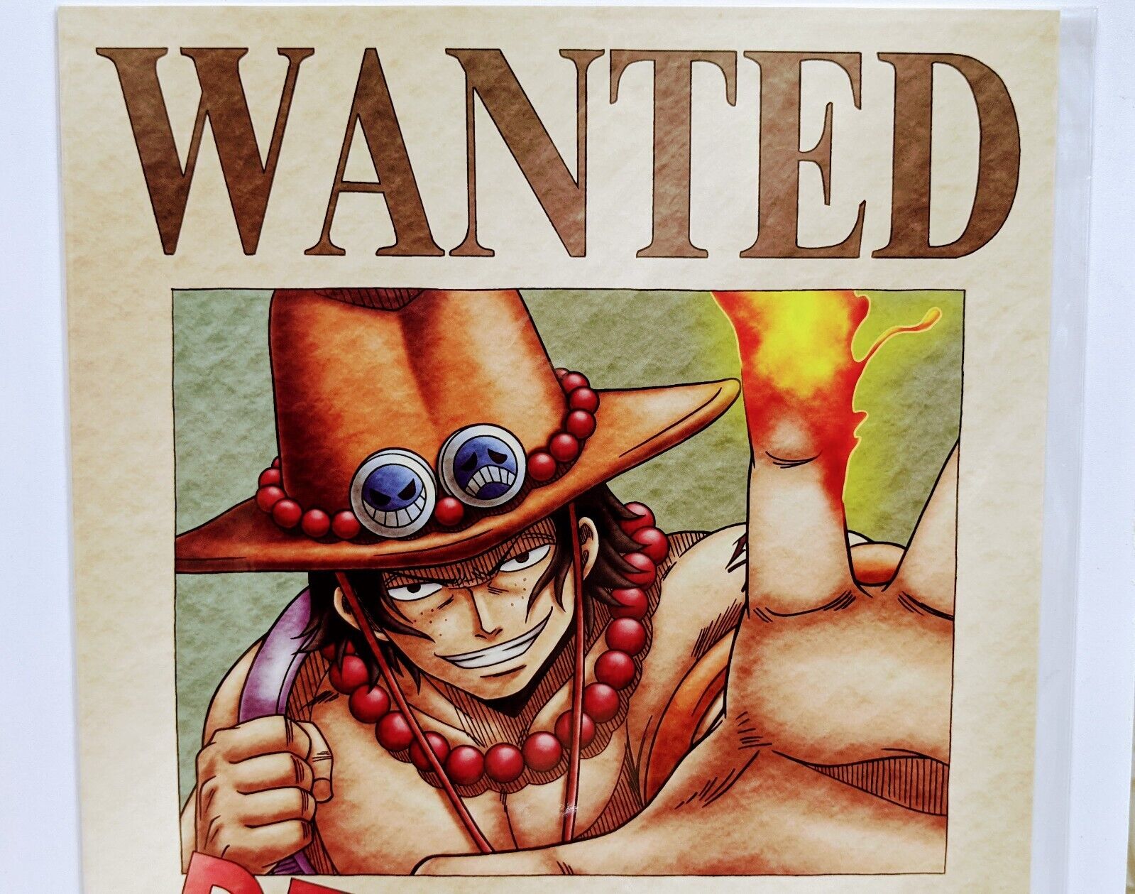ONE PIECE WANTED POSTER PORIGAS ACE OFFICIAL MUGIWARA STORE BRAND NEW F S!