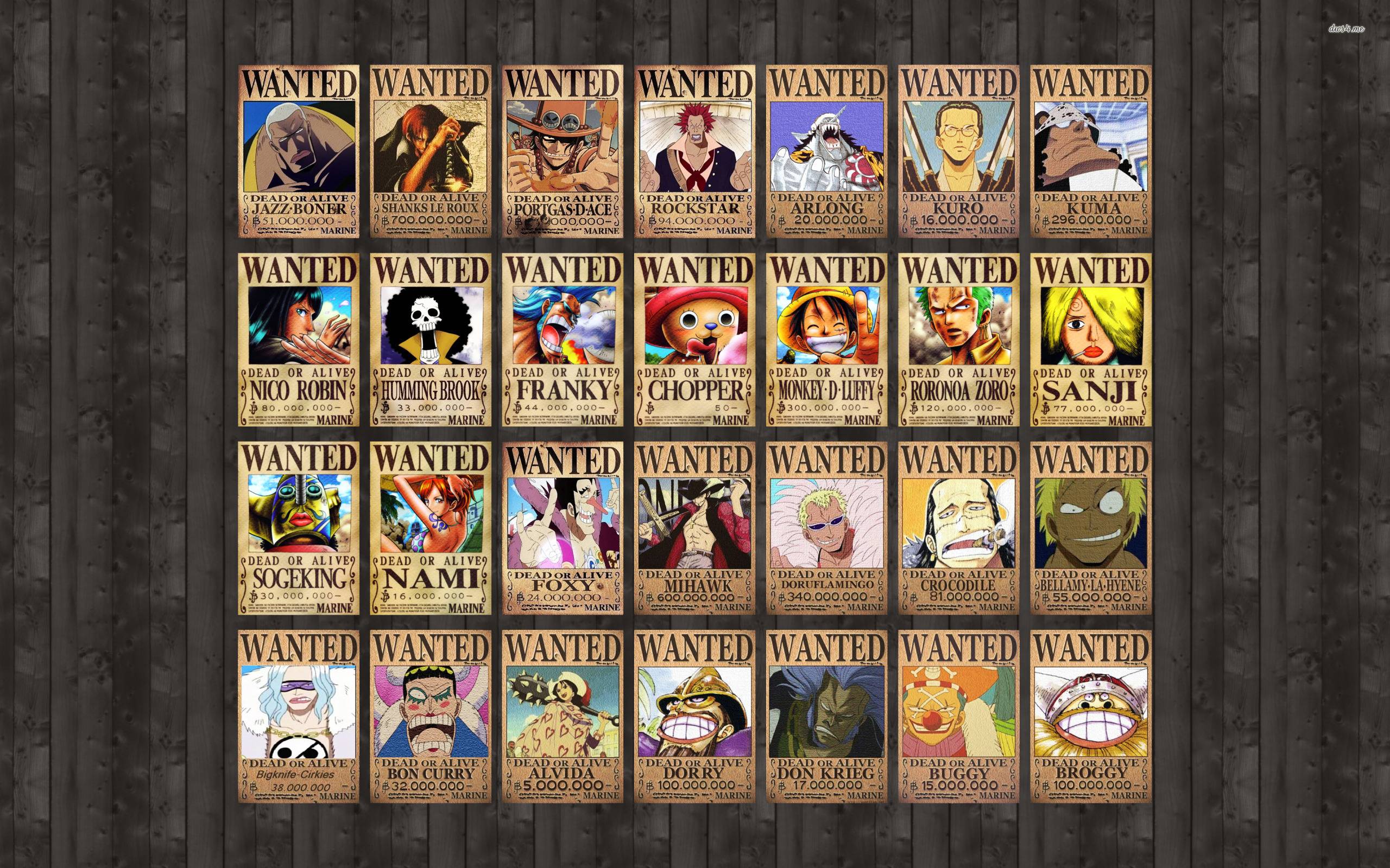 Free download One Piece Wanted Posters One Piece Wallpaper [2560x1600] for your Desktop, Mobile & Tablet. Explore One Piece Wallpaper Wanted. One Piece Anime Wallpaper, One Piece Wallpaper, One