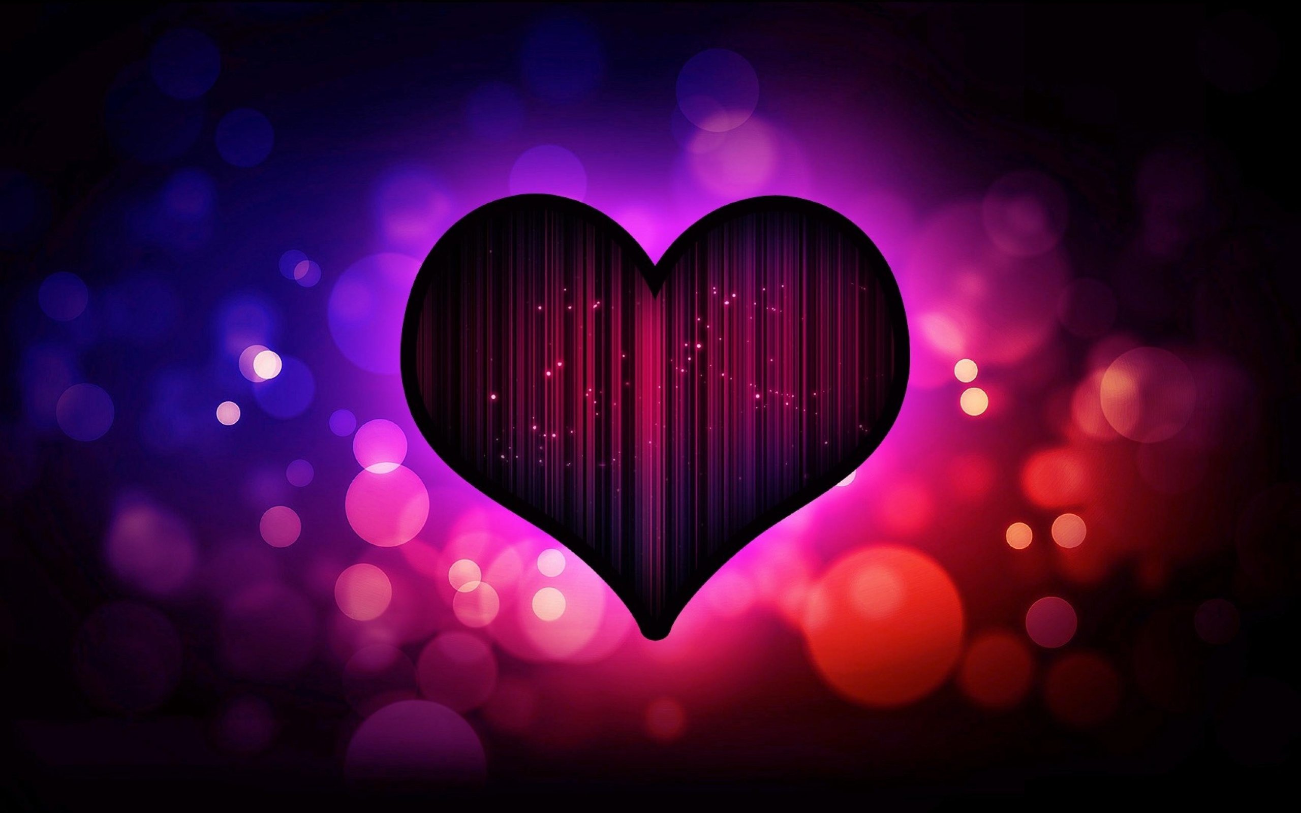 Wallpaper Purple Heart With Red Light, Background Free Image