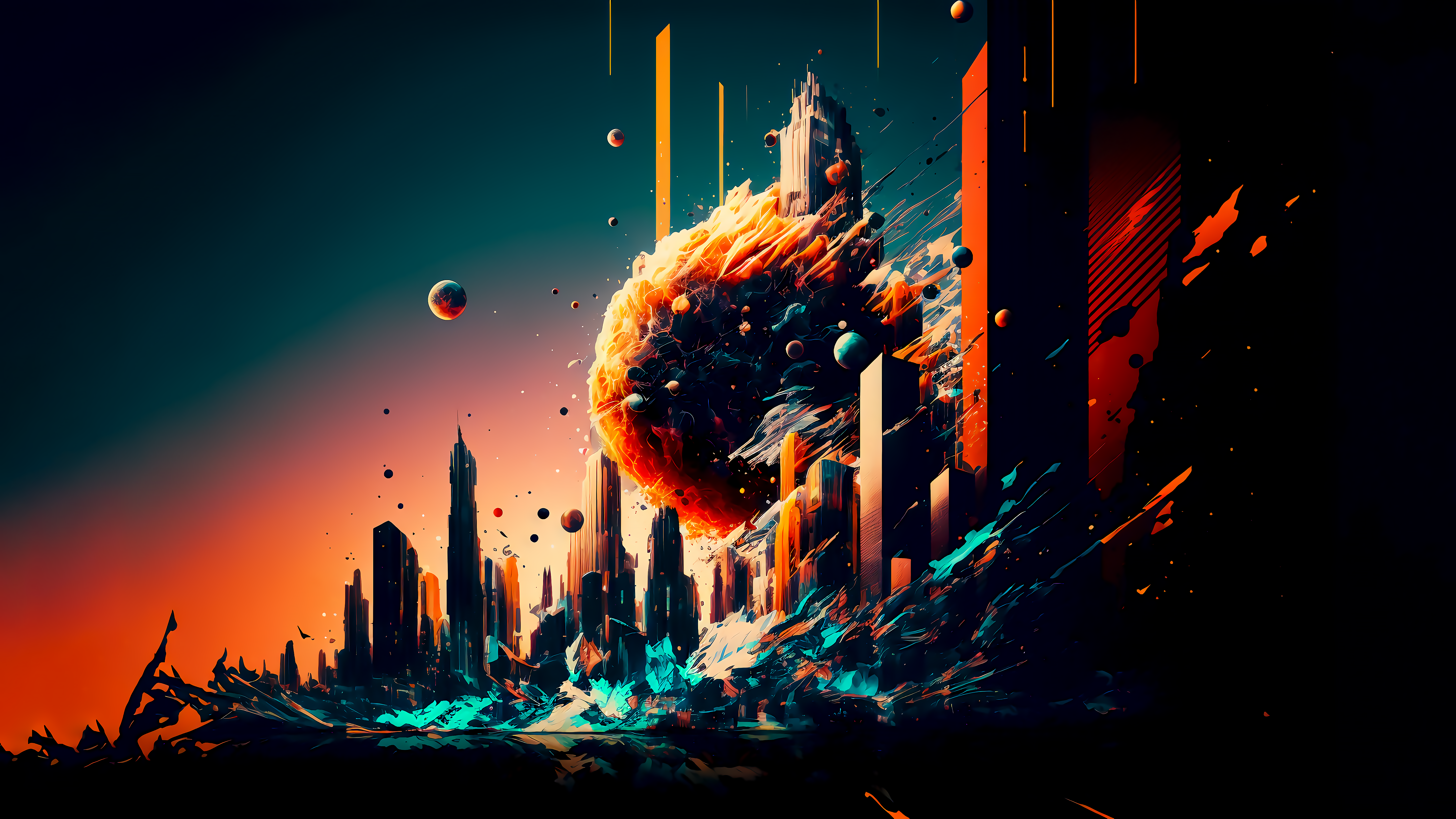 4K Illustration Generated by AI Wallpaper: Abstract Cityscape