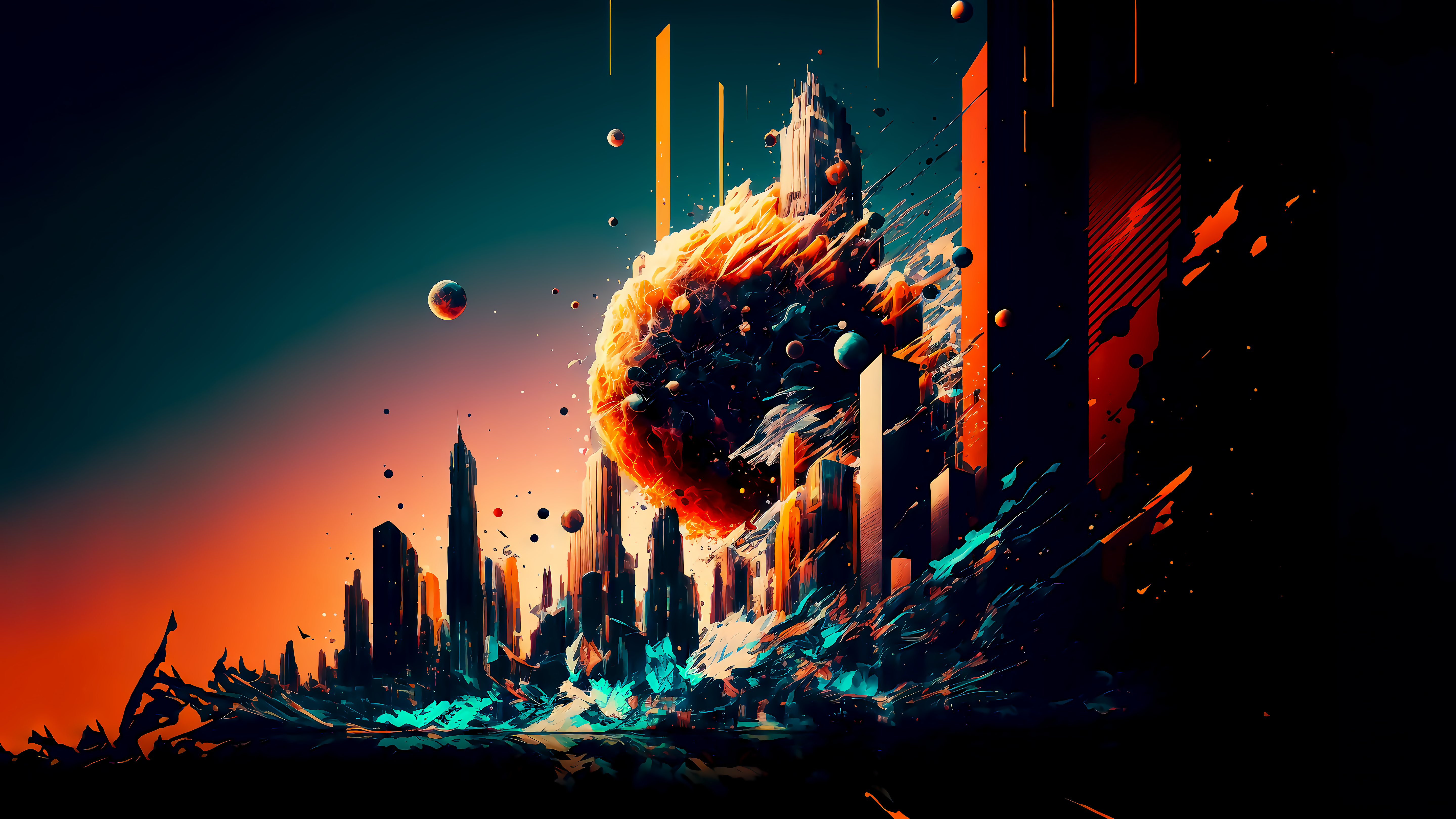 4K AI Wallpaper for PC: Futuristic Abstract Cityscape