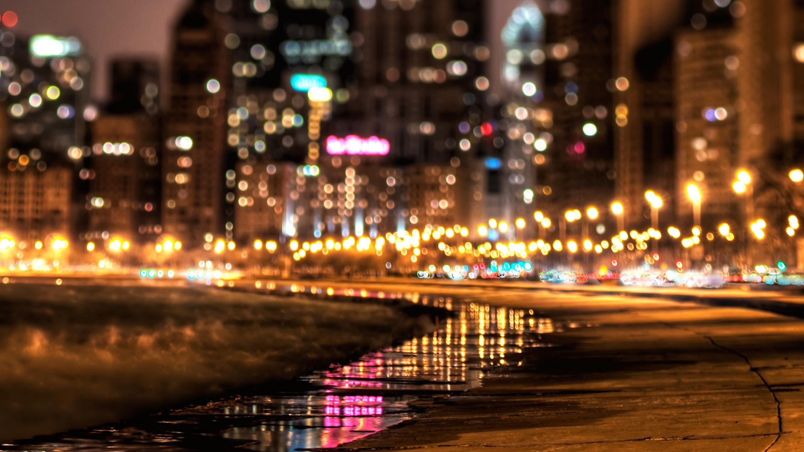 Wallpaper / cityscape, lights, blurred, city, night free download