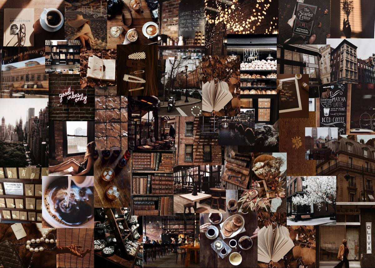 Download Collage For Coffee Lover Aesthetic Computer Wallpaper