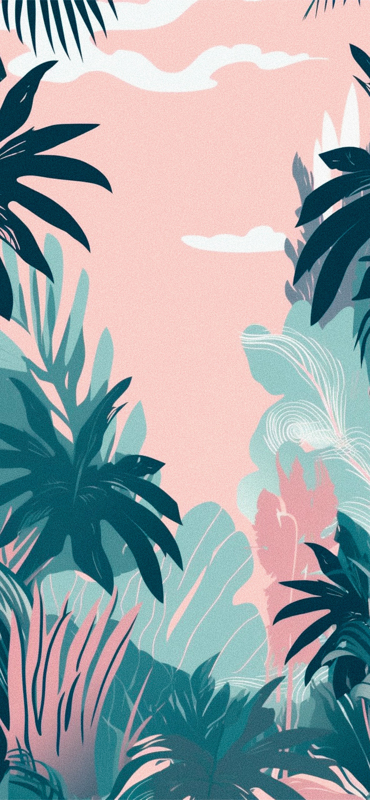 Preppy Pink Jungle Wallpaper Aesthetic Wallpaper iPhone