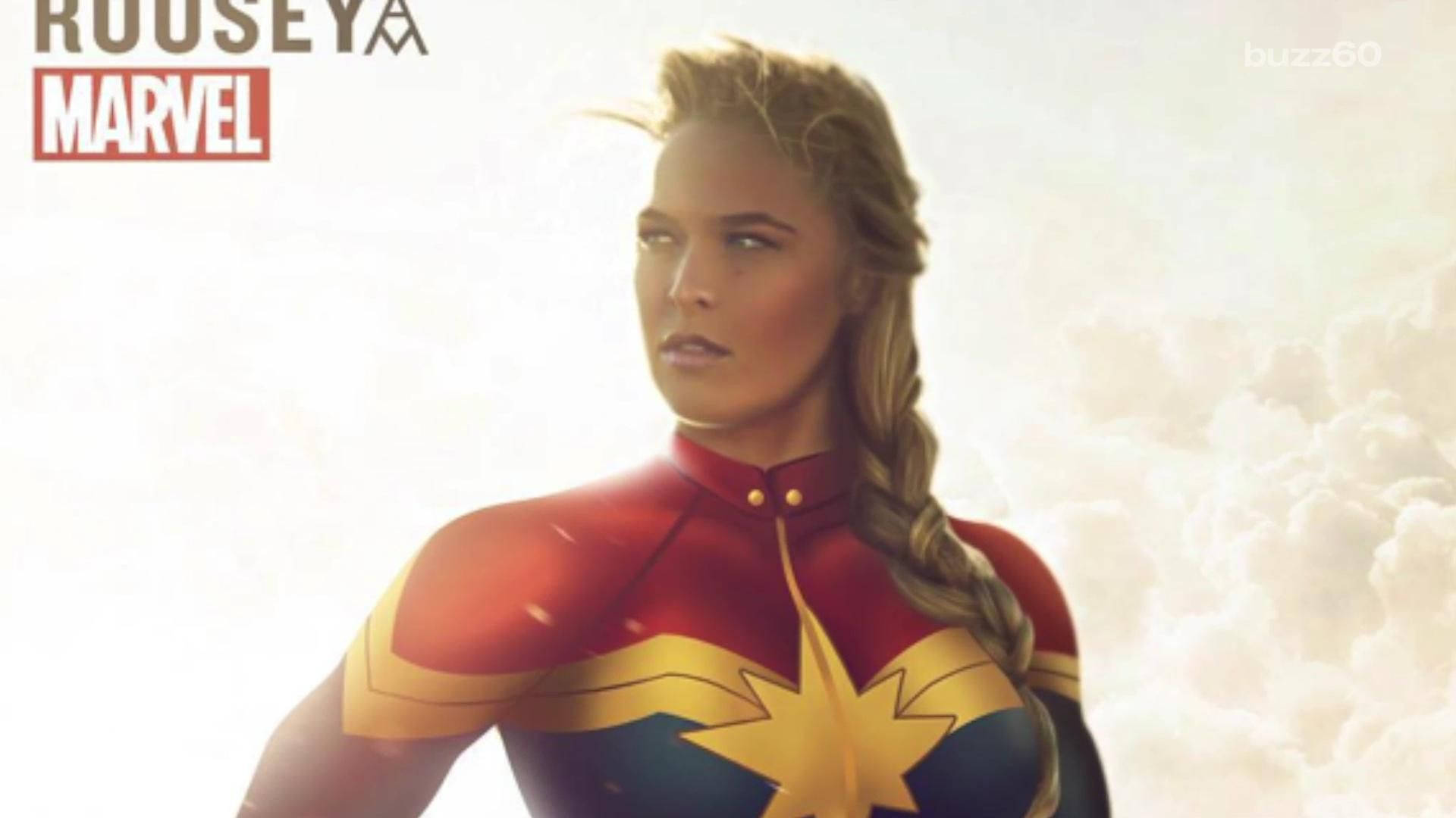 Download Ronda Rousey As Captain Marvel Wallpaper