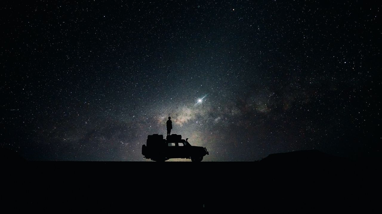 Wallpaper stars, sky, space, car hd, picture, image. Camping wallpaper, Astral projection, Best vacations