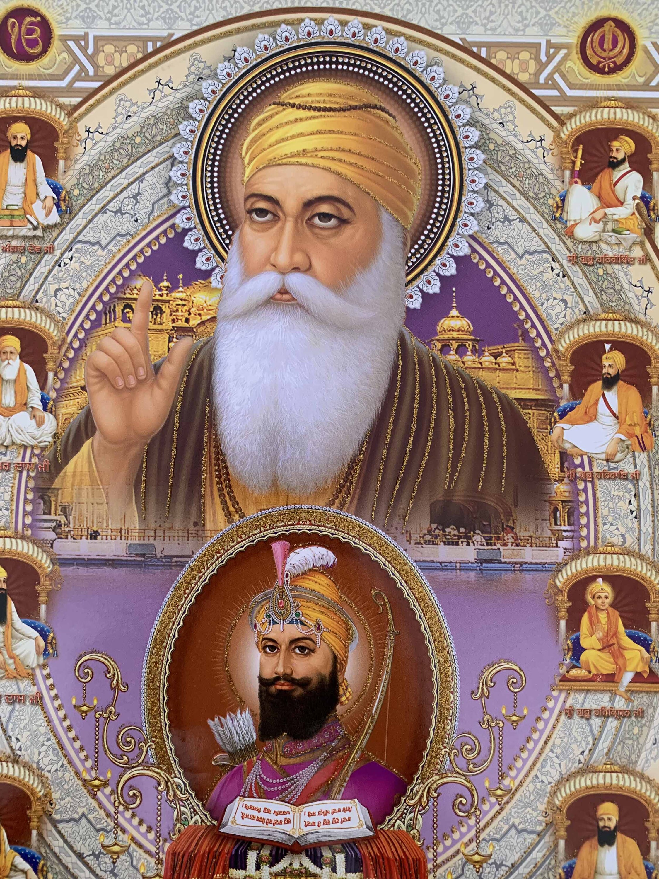 Sikh 10 Guru Photo Art Work Photo Frame Indian Religious