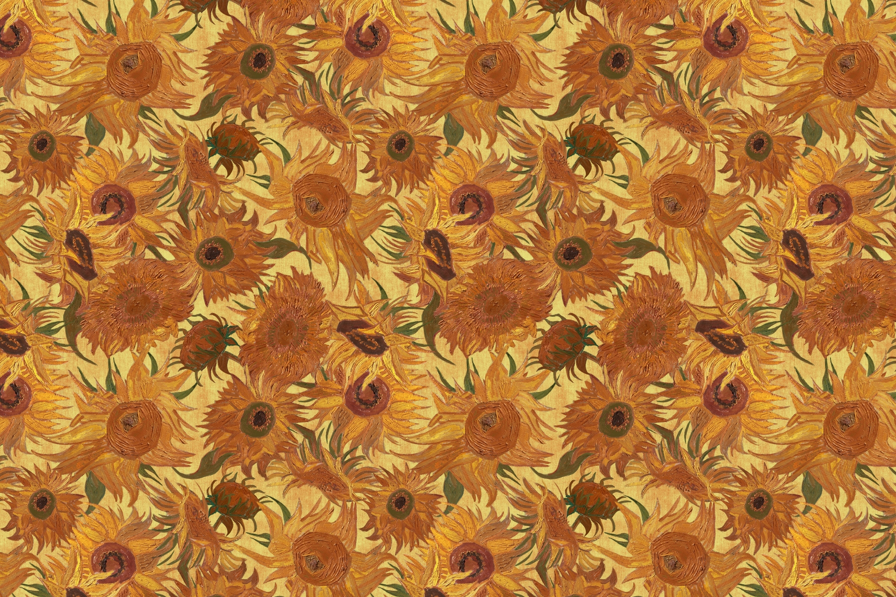 Van Gogh Sunflowers Saffron Wallpaper