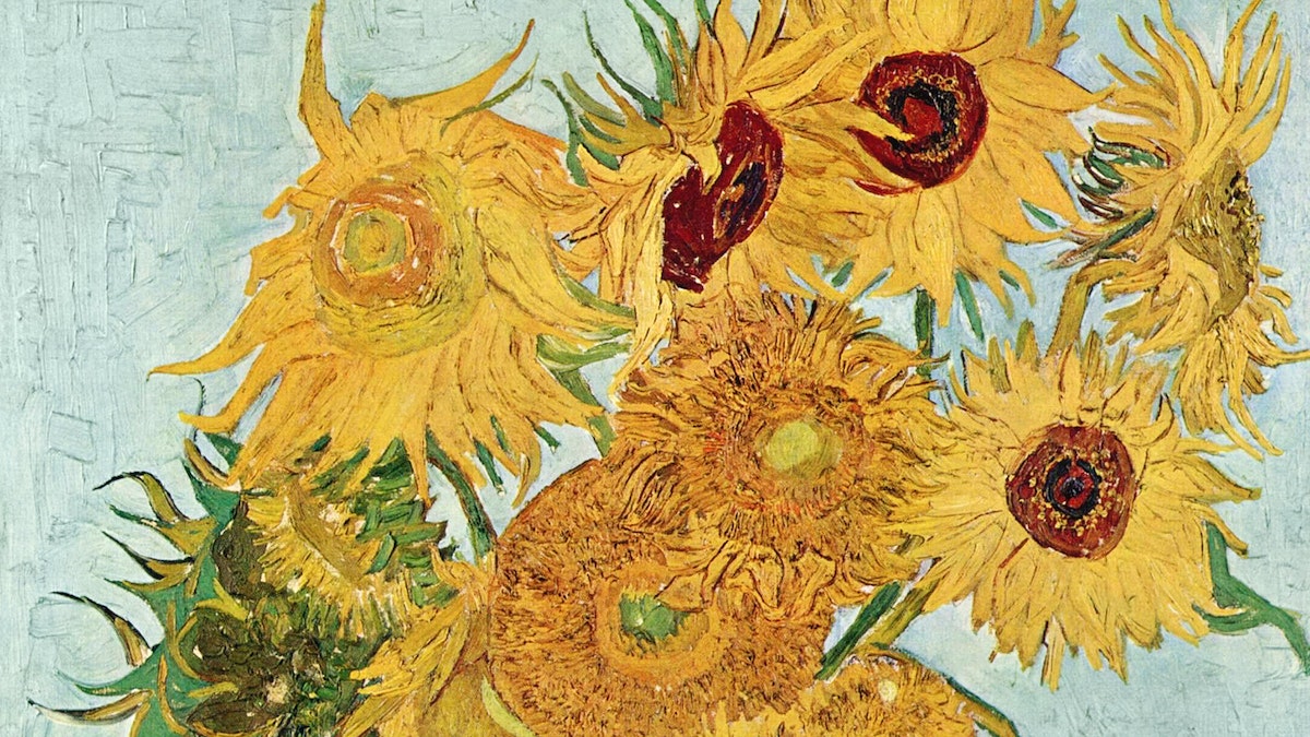 Van Gogh Sunflowers wallpaper, desktop. Premium Photo Illustration