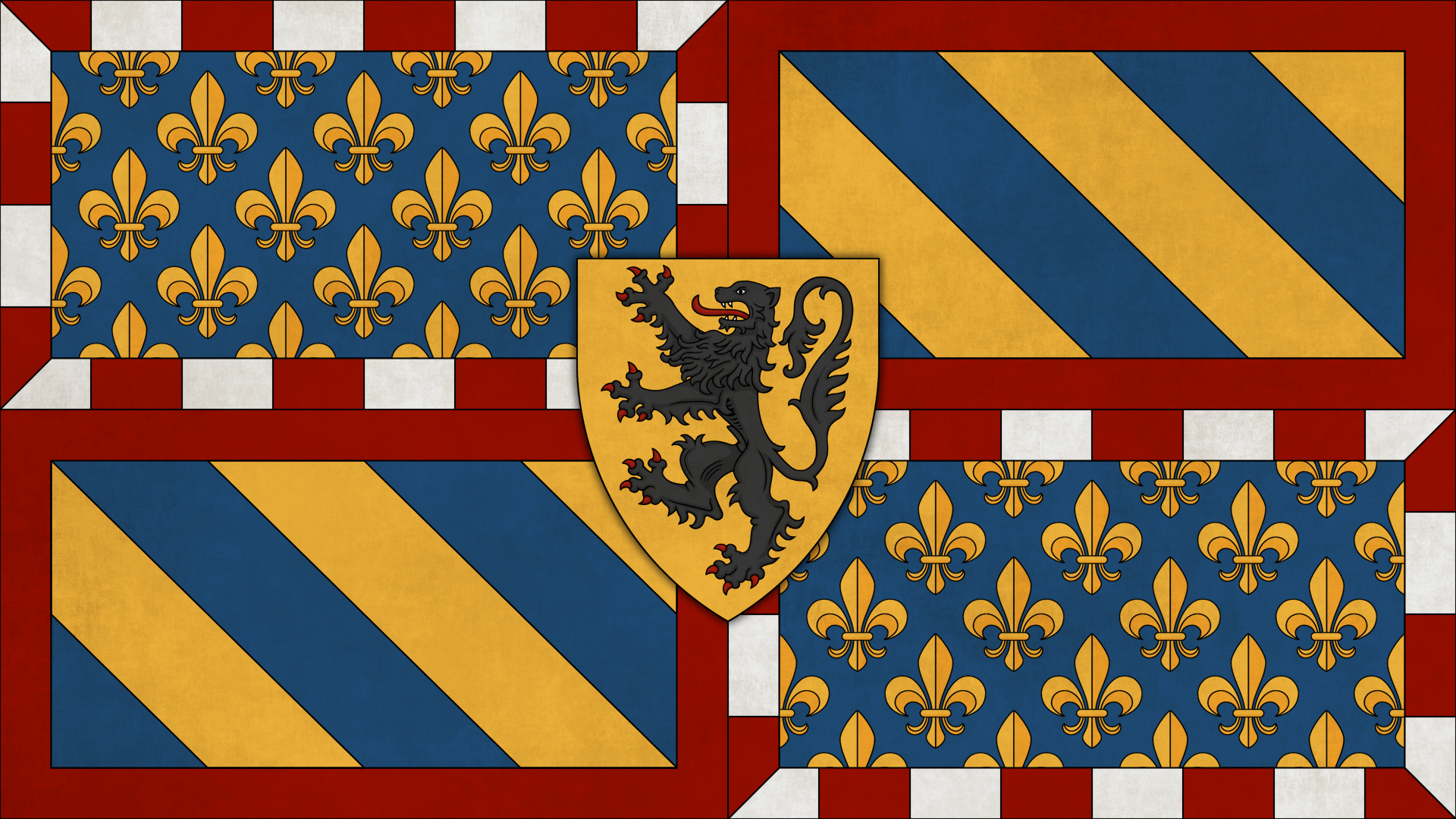 Wallpaper, flag, medieval, history, historic, French, England 1920x1080
